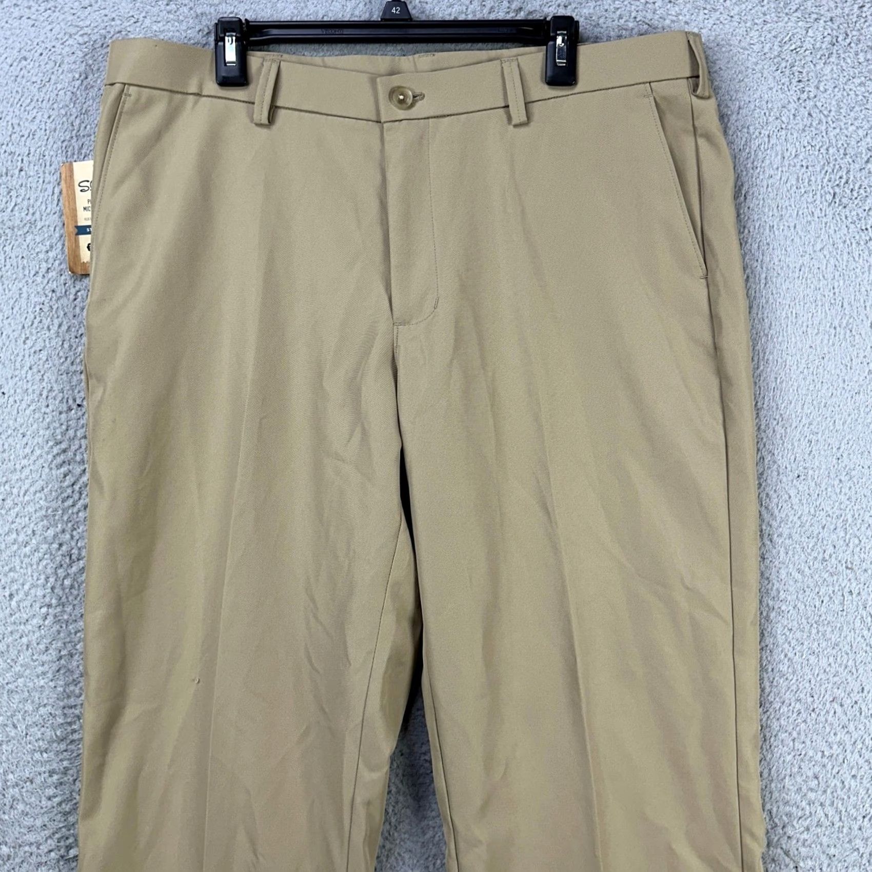 Haggar Haggar Men Performance Slacks Pants 38X32 Beige Straight Fit Chino Pockets NEW Size US 38 / EU 54 - 4 Thumbnail