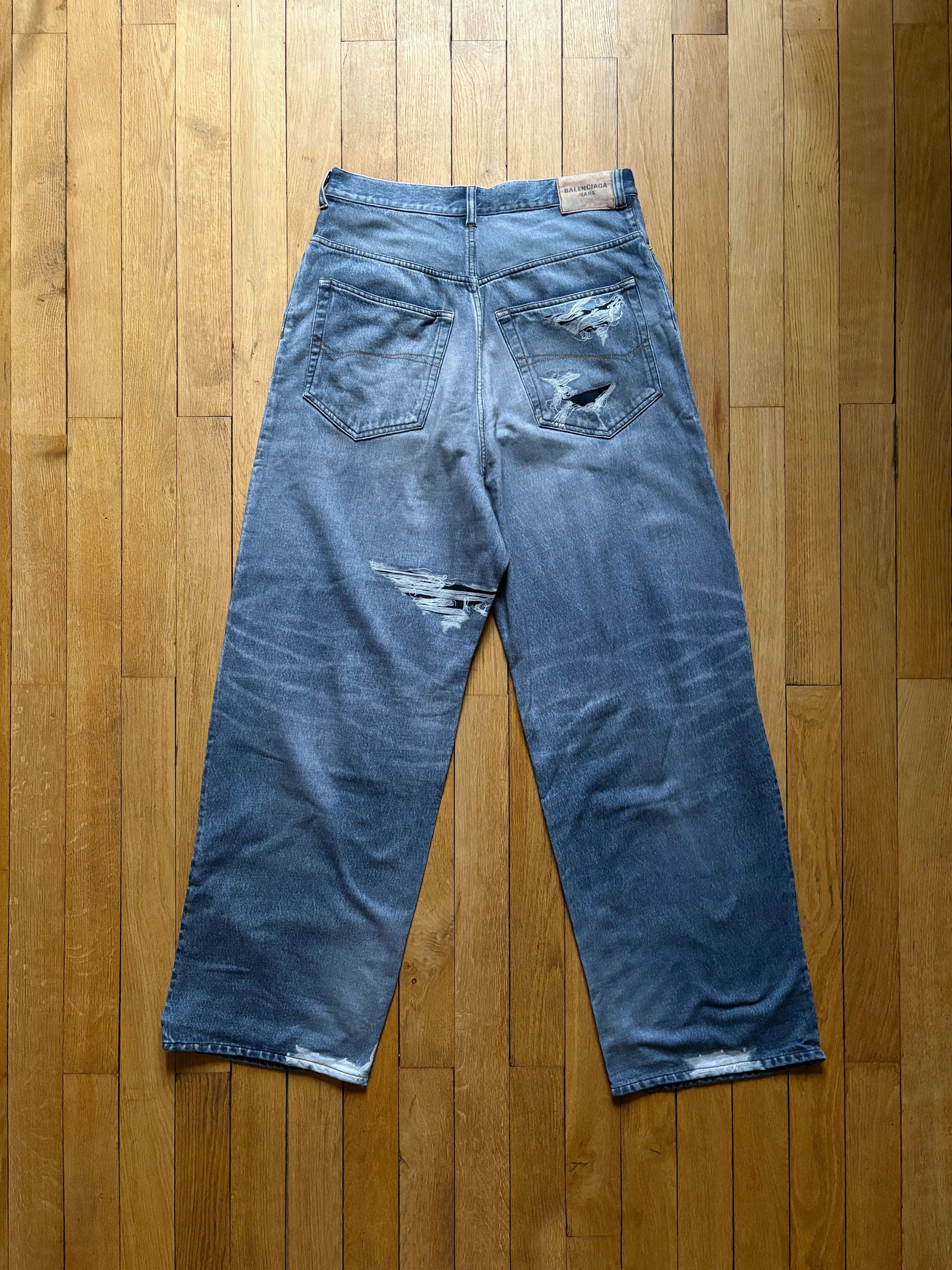 Balenciaga Balenciaga denim trompe l'oeil sweatpants / joggers Size US 34 / EU 50 - 4 Thumbnail
