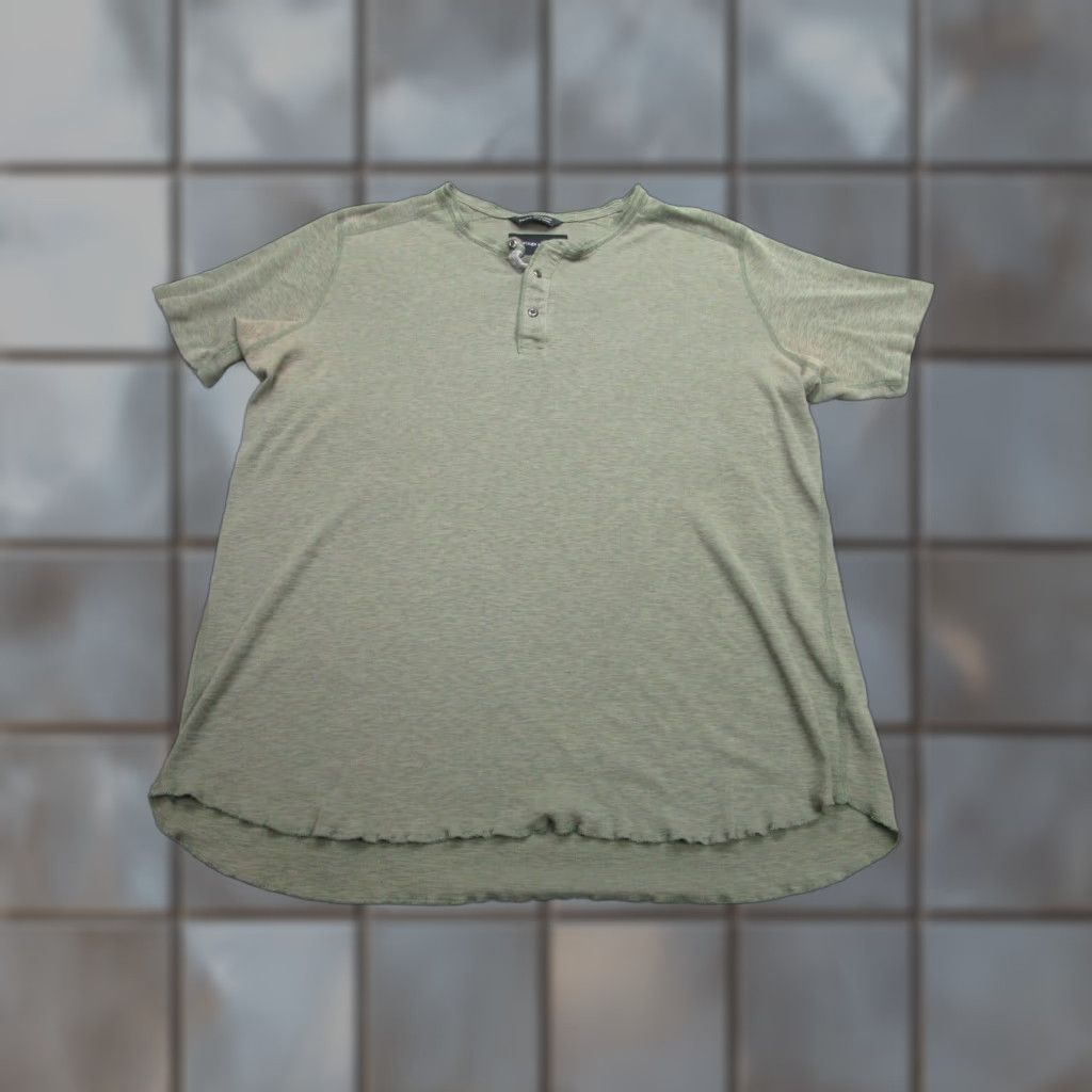 Vintage VINTAGE Wings+Horns Shirt Mens 2XL Green Henley Slub Cotton Knit Grunge XXL Adult Size US XXL / EU 58 / 5 - 1 Thumbnail