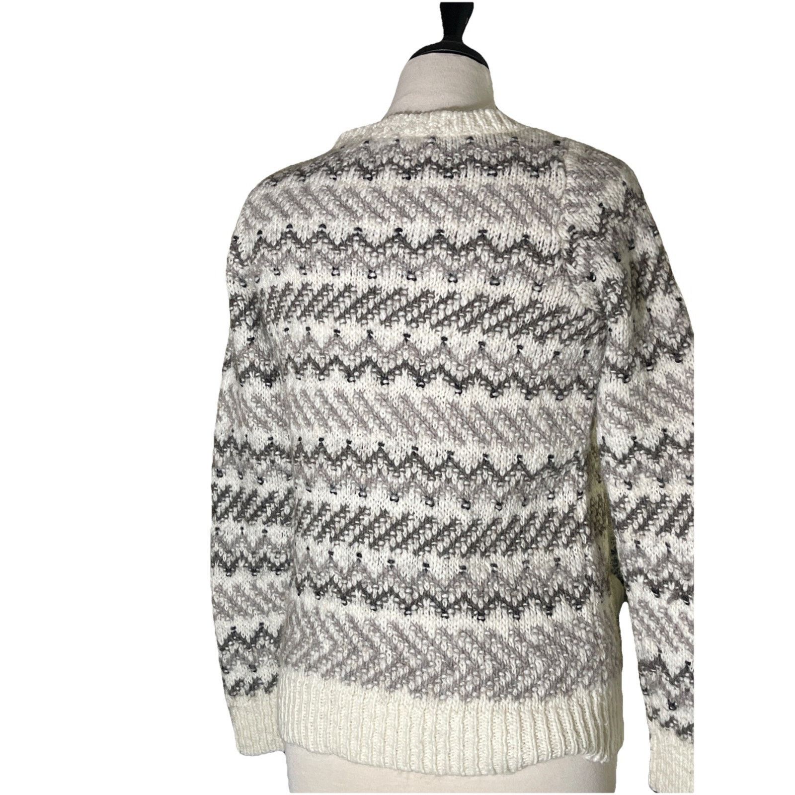 Loft LOFT Wool Alpaca Crew Pullover Women’s Med Cream Gray Size M / US 6-8 / IT 42-44 - 4 Thumbnail