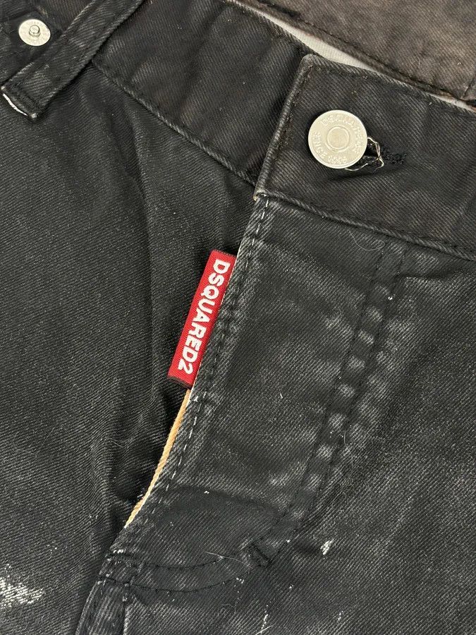 Dsquared2 AW2015 Dsquared2 Black White Denim Floral Print Straight Jeans Size US 32 / EU 48 - 11 Thumbnail