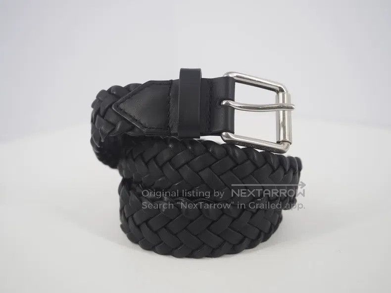 Bottega Veneta Bottega Veneta Black Woven Leather Belt Size ONE SIZE - 2 Thumbnail