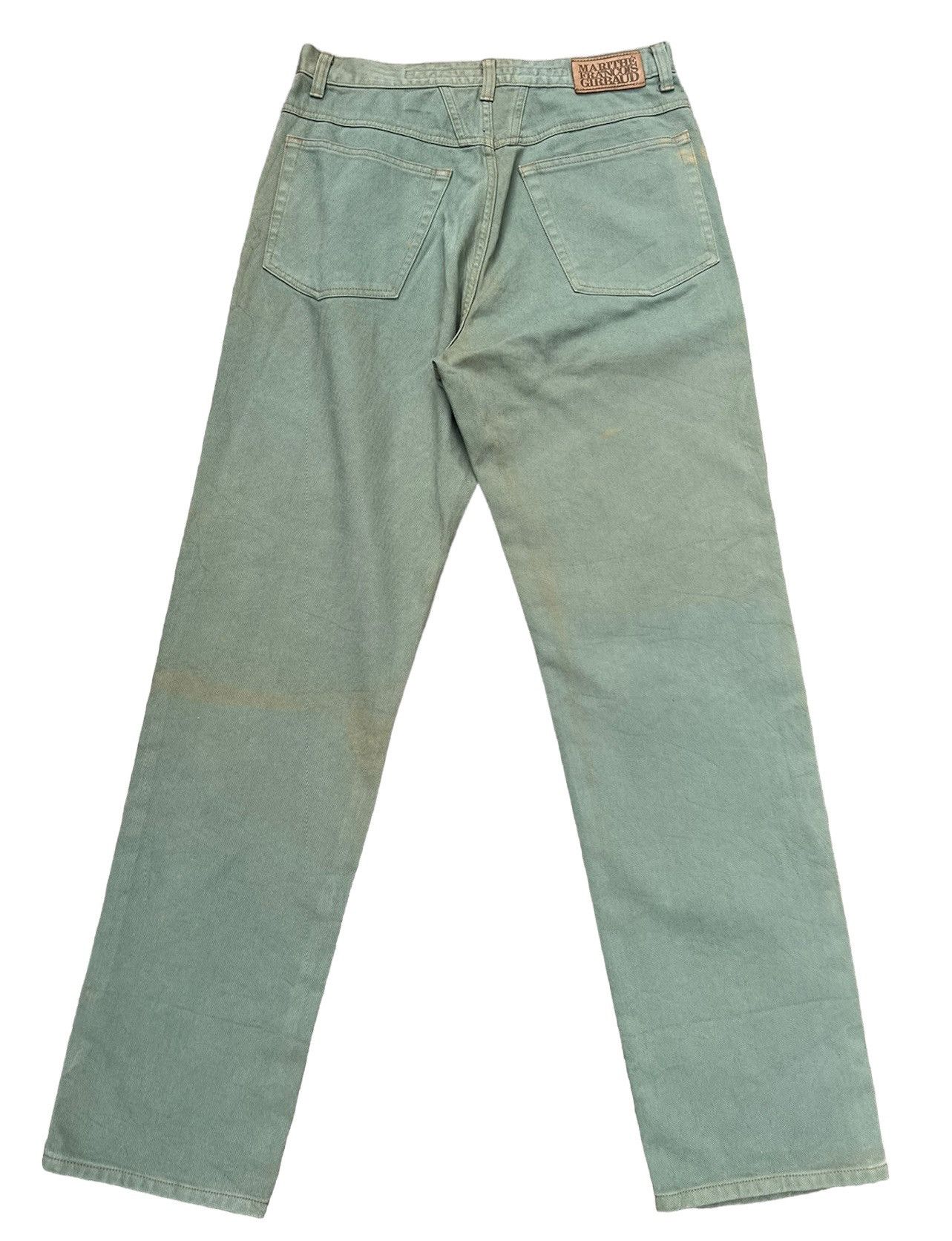 Marithe + Francois Girbaud Vintage 90s MFG Sun Fade Green Denim Baggy Jeans Size US 32 / EU 48 - 2 Thumbnail