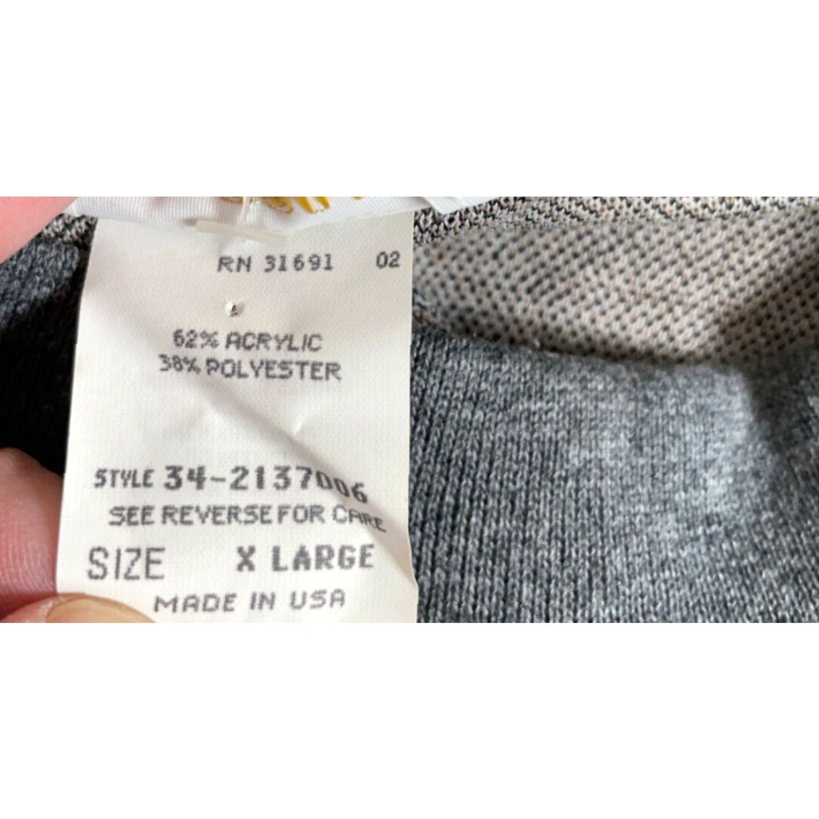 Vintage VTG Unworn Art Deco Geometric Pattern Sweater Women's XL Gray Lightweight Knit Size XL / US 12-14 / IT 48-50 - 5 Thumbnail