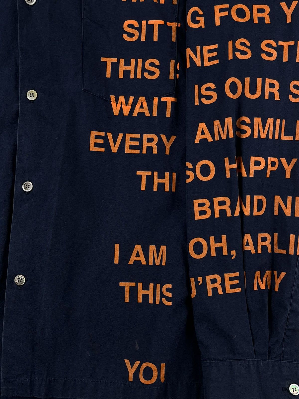 Comme des Garcons × Junya Watanabe × Vintage SS02 Junya Watanabe Poem Print Button Up Shirt Size US M / EU 48-50 / 2 - 3 Thumbnail