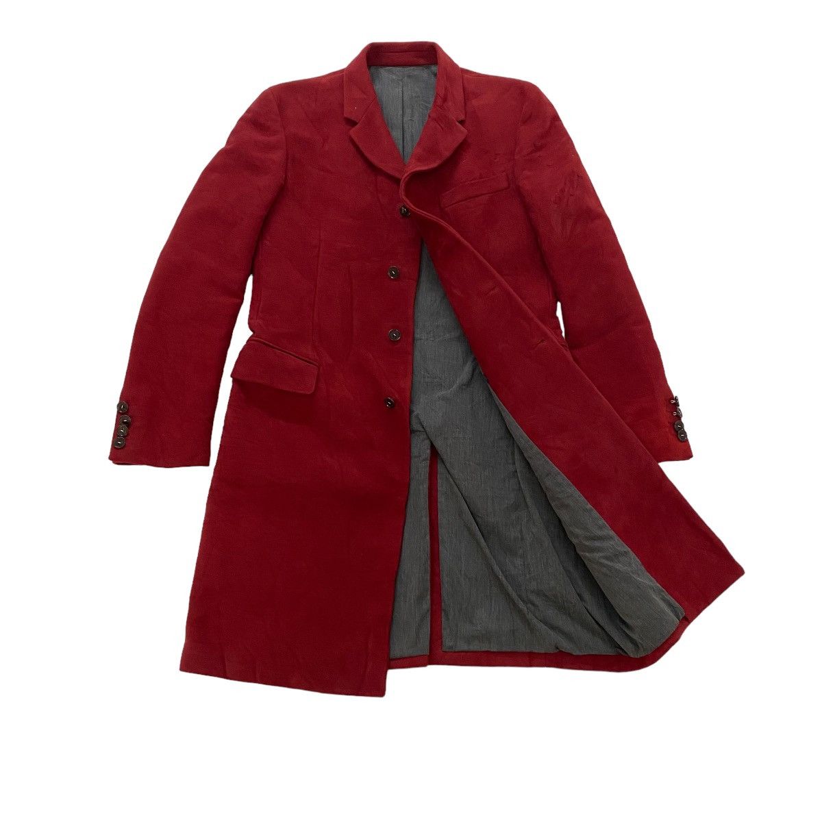 Dolce & Gabbana ✨D&G red moleskin fabric long coat Made in Italy Size US M / EU 48-50 / 2 - 1 Thumbnail