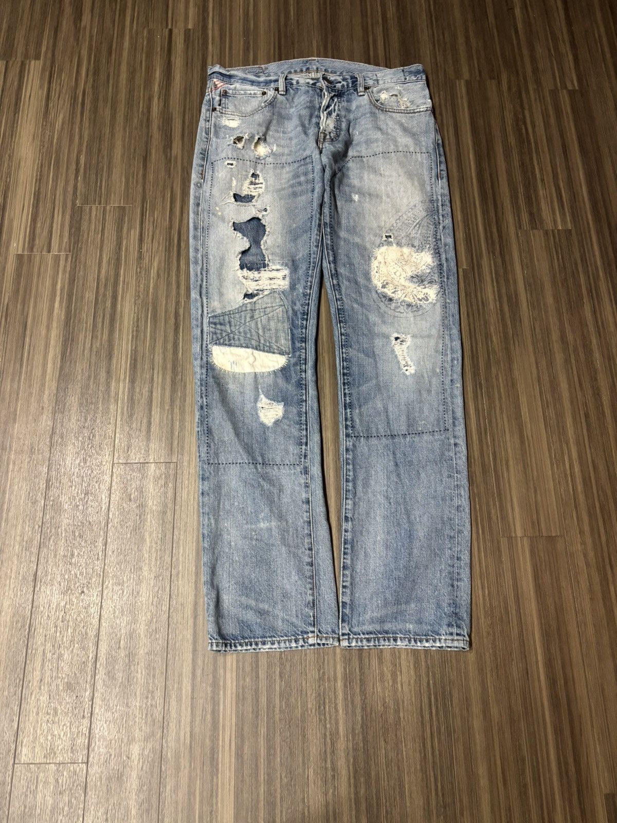 Polo Ralph Lauren Denim & Supply Co. Ralph Lauren Jeans 31x34 Distressed Band Size US 31 - 1 Thumbnail