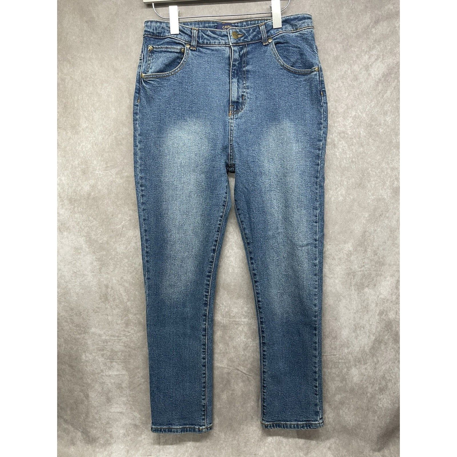 Cavalli Class NWT Cavalli Class Denim Jeans Straight Leg High Rise Blue St Size US 31 - 8 Thumbnail