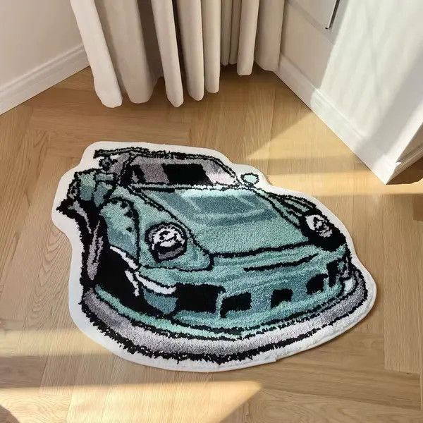 Japanese Brand Youko x Nao Racing Car Shaped Tufting Rug Carpet Size ONE SIZE - 1 Thumbnail