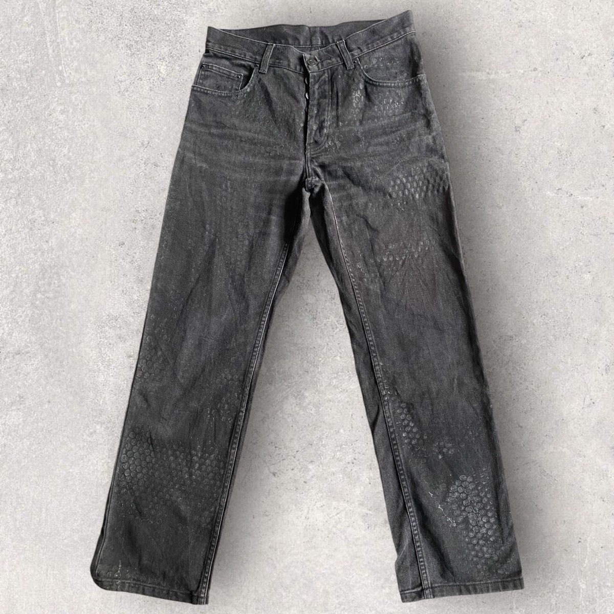 Helmut Lang SS03 Archive Rubber ‘Tyre’ Print Denim Size US 30 / EU 46 - 3 Thumbnail