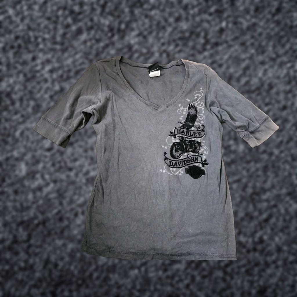 Harley Davidson V-Neck T Shirt Womens XL Harley Davidson San Juan Puerto Rico Distressed Size XL / US 12-14 / IT 48-50 - 1 Thumbnail