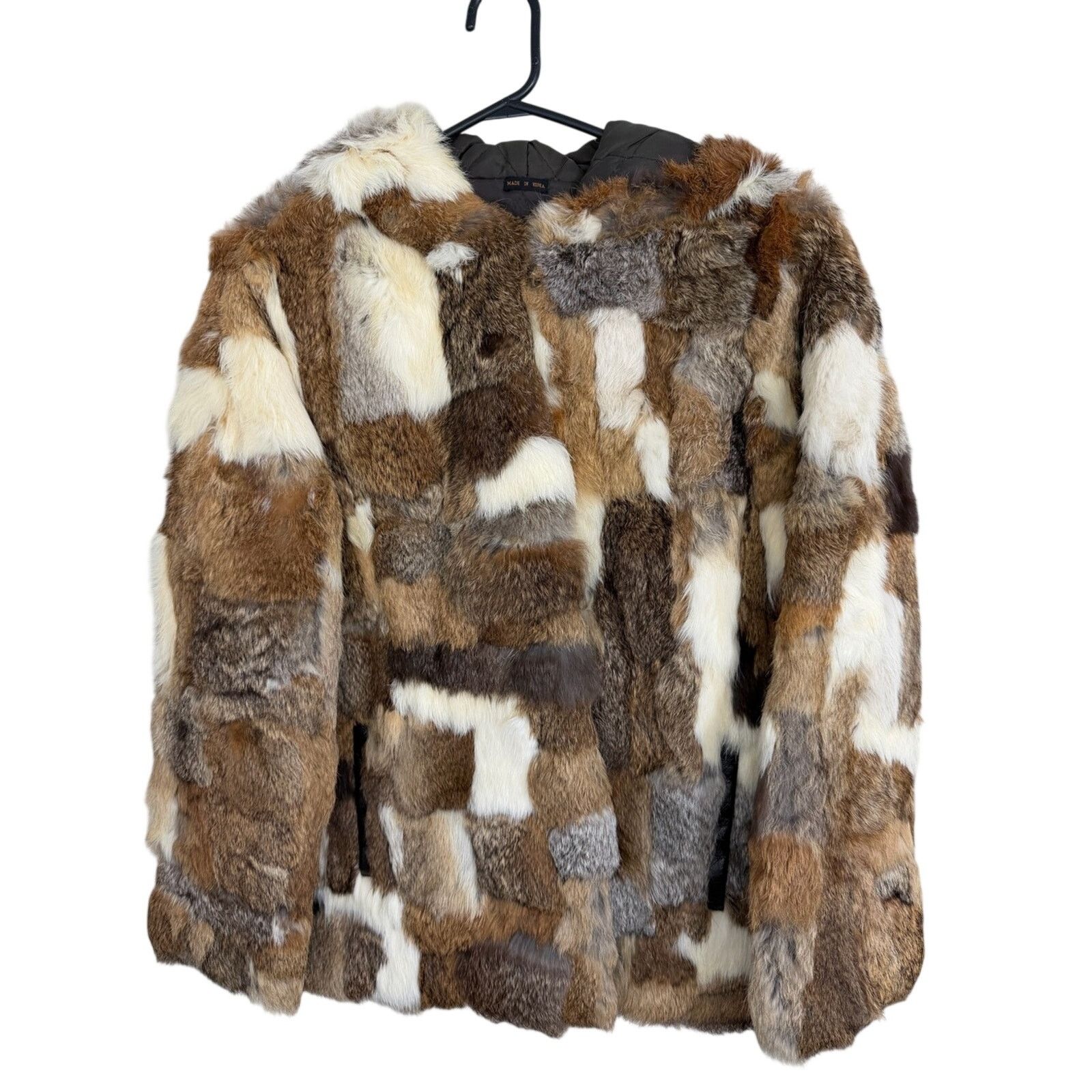 Vintage Vintage Authentic 100% Women's Rabbit Fur Patchwork Coat Size L / US 10 / IT 46 - 1 Thumbnail