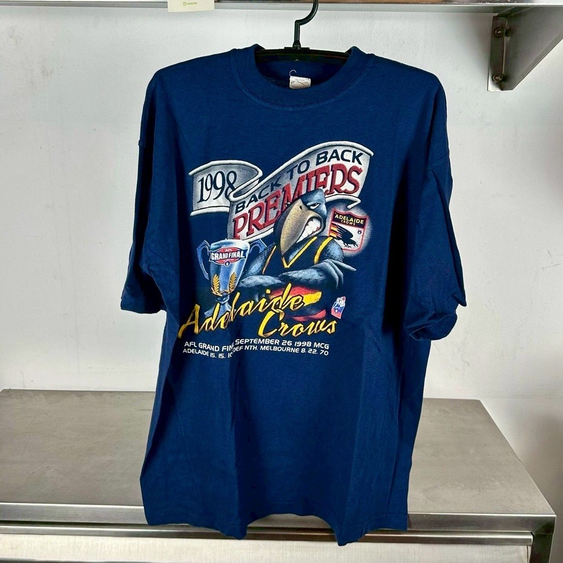 Vintage 1998 Adelaide Crows Back to Back Premiers AFL T-shirt Size US XXL / EU 58 / 5 - 1 Thumbnail