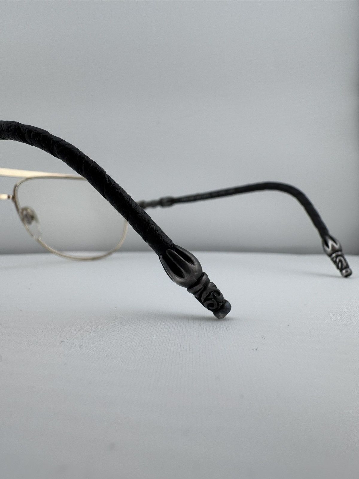 Chrome Hearts Chrome Hearts ‘Muncher’ Stingray Leather Detail Eyeglasses Size ONE SIZE - 11 Thumbnail