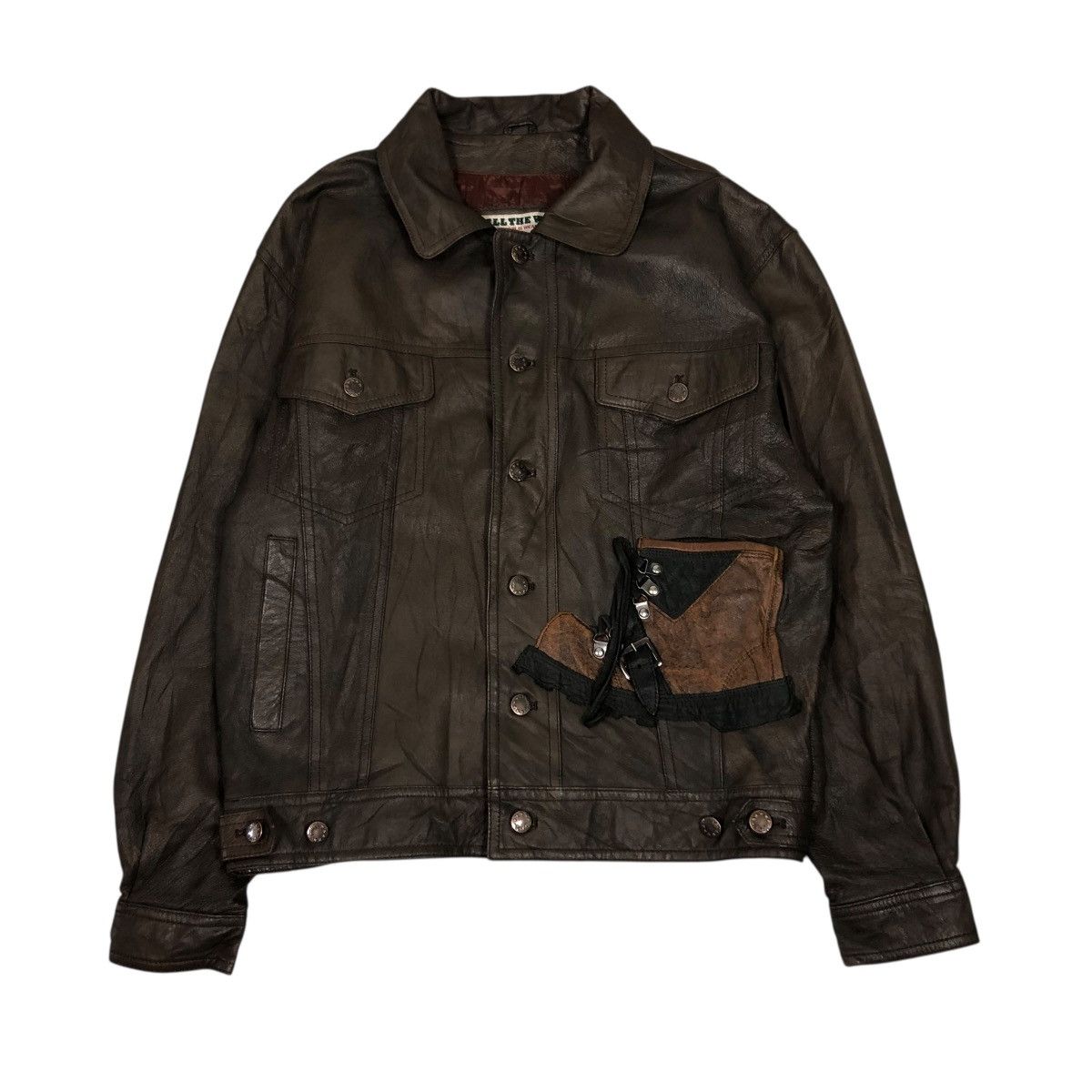 Japanese Brand 🔥VINTAGE BIKER LEATHER JACKET ALL THE WAY ISSEY MIYAKE Size US L / EU 52-54 / 3 - 1 Thumbnail