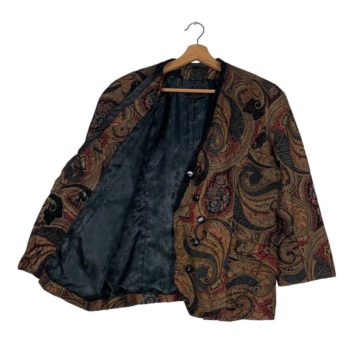 Japanese Brand Prinzipal Paisley Graphic Pig Leather Jacket #0909-C40 Size M / US 6-8 / IT 42-44 - 9 Thumbnail
