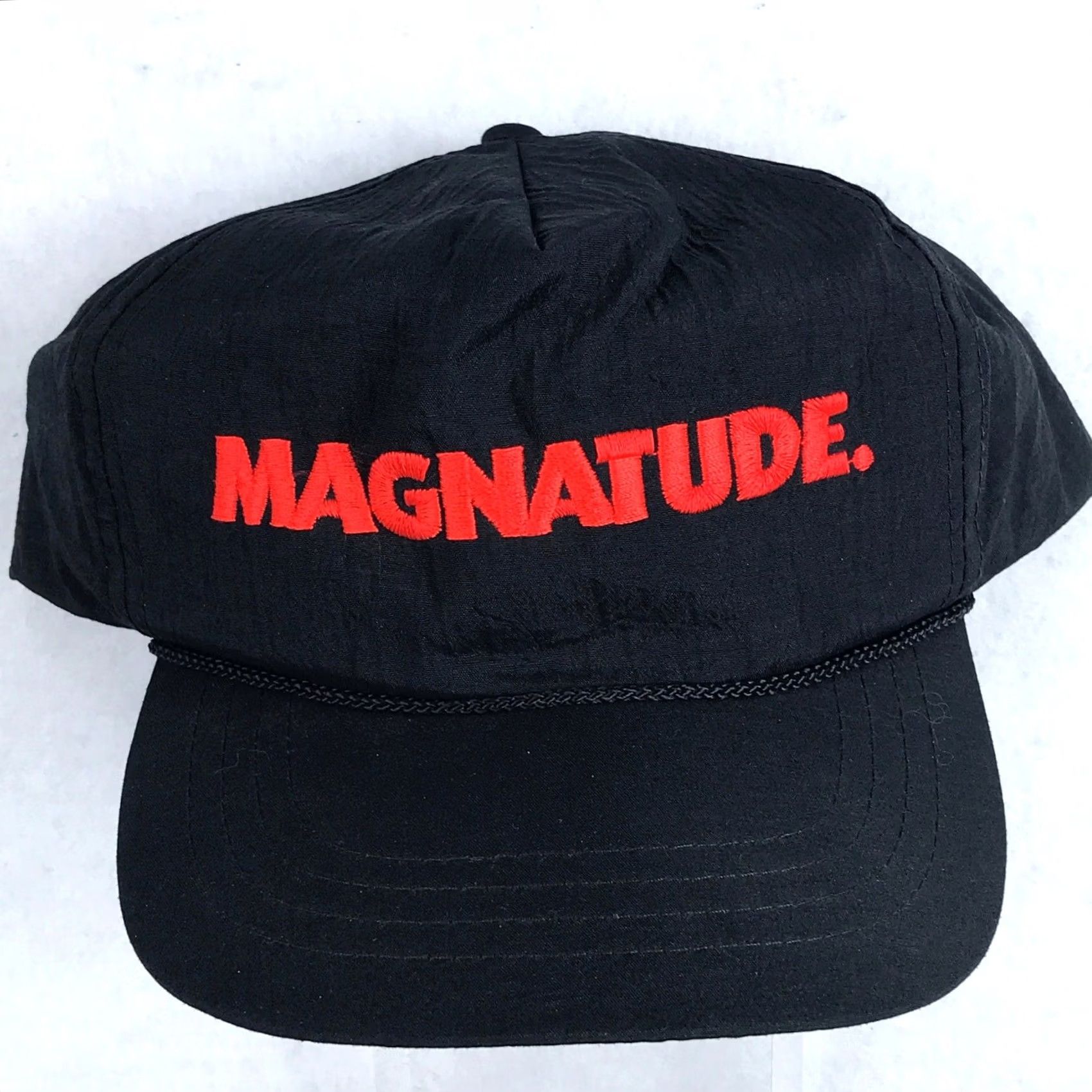 Vintage VINTAGE Magna Cigarettes Magnitude Snapback Hat Nylon Tobacco Black Adjustable Men 80s 90s Snapback Mens Size ONE SIZE - 3 Thumbnail
