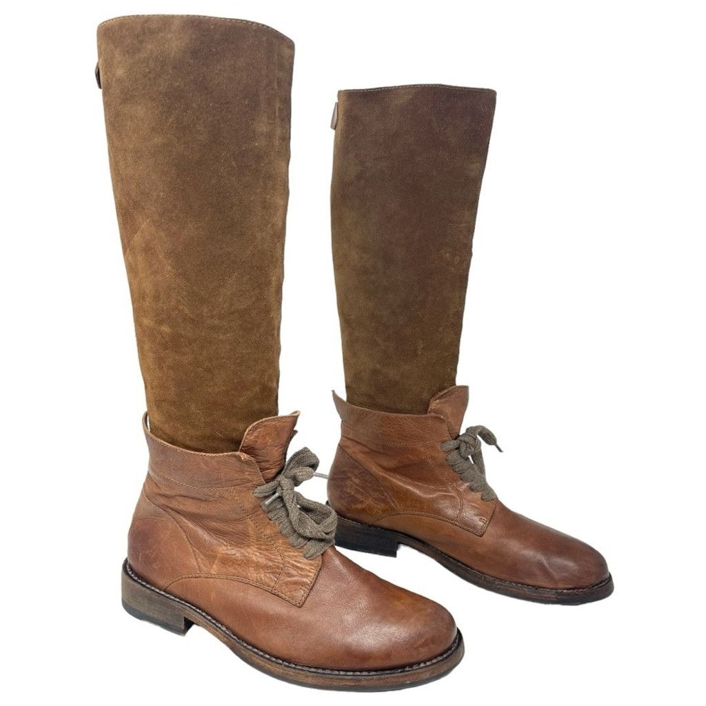 Brunello Cucinelli Brunello Cucinelli Brown Leather and Suede Riding Boots 41 Size US 11 / IT 41 - 2 Thumbnail