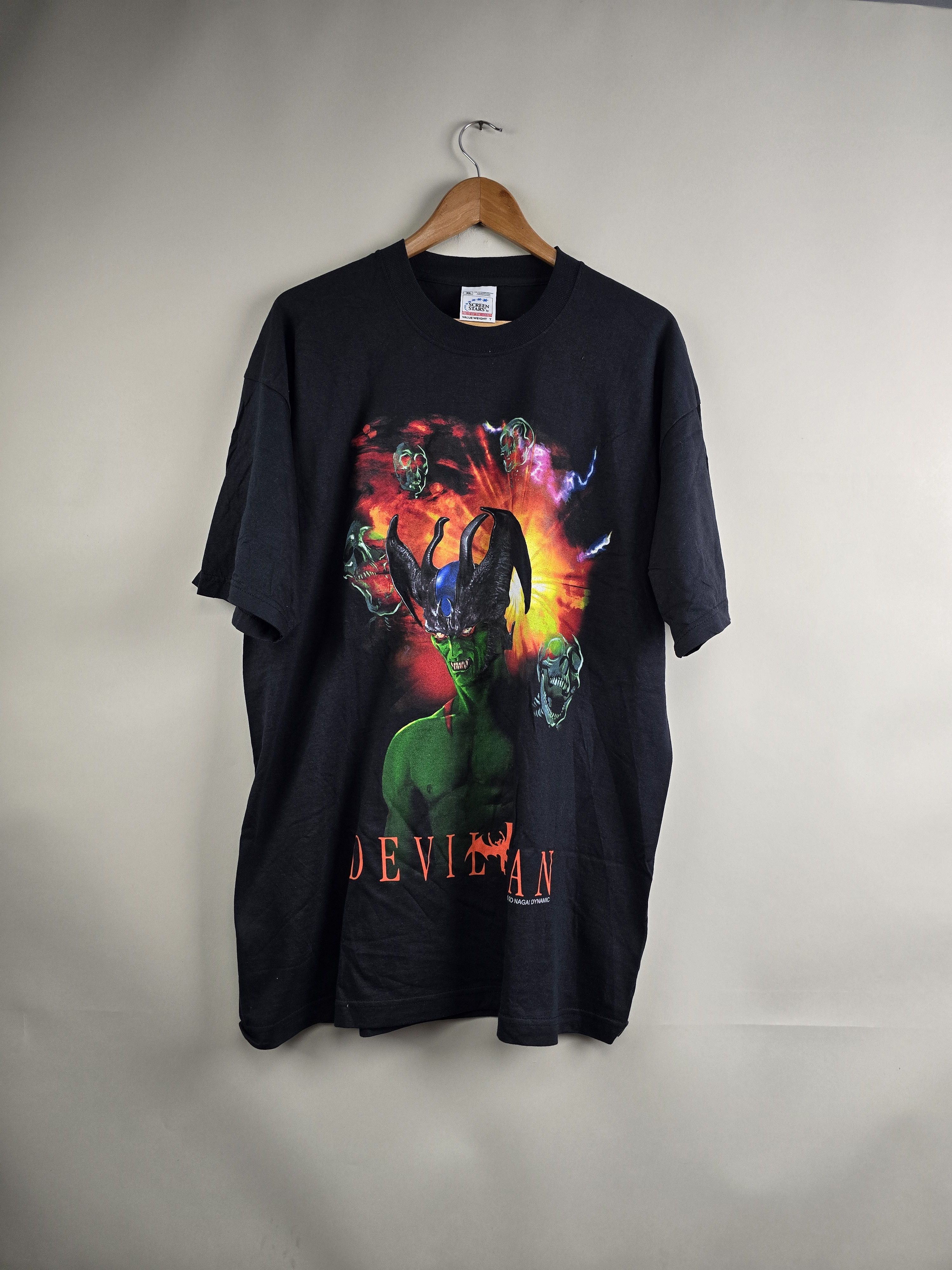 image of Anima x Movie 2000 Devil Man Go Nagai Vintage Screen Stars Anime Tee XL in Black, Men's