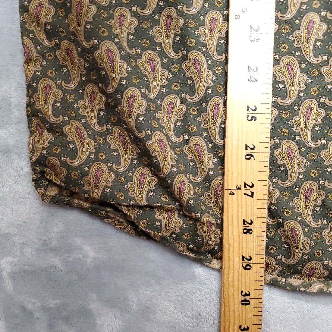 Cremieux Cremieux Shirt Mens Medium Green Paisley 100% Cotton Long Sleeve 90s Retro Mod Size US M / EU 48-50 / 2 - 7 Thumbnail