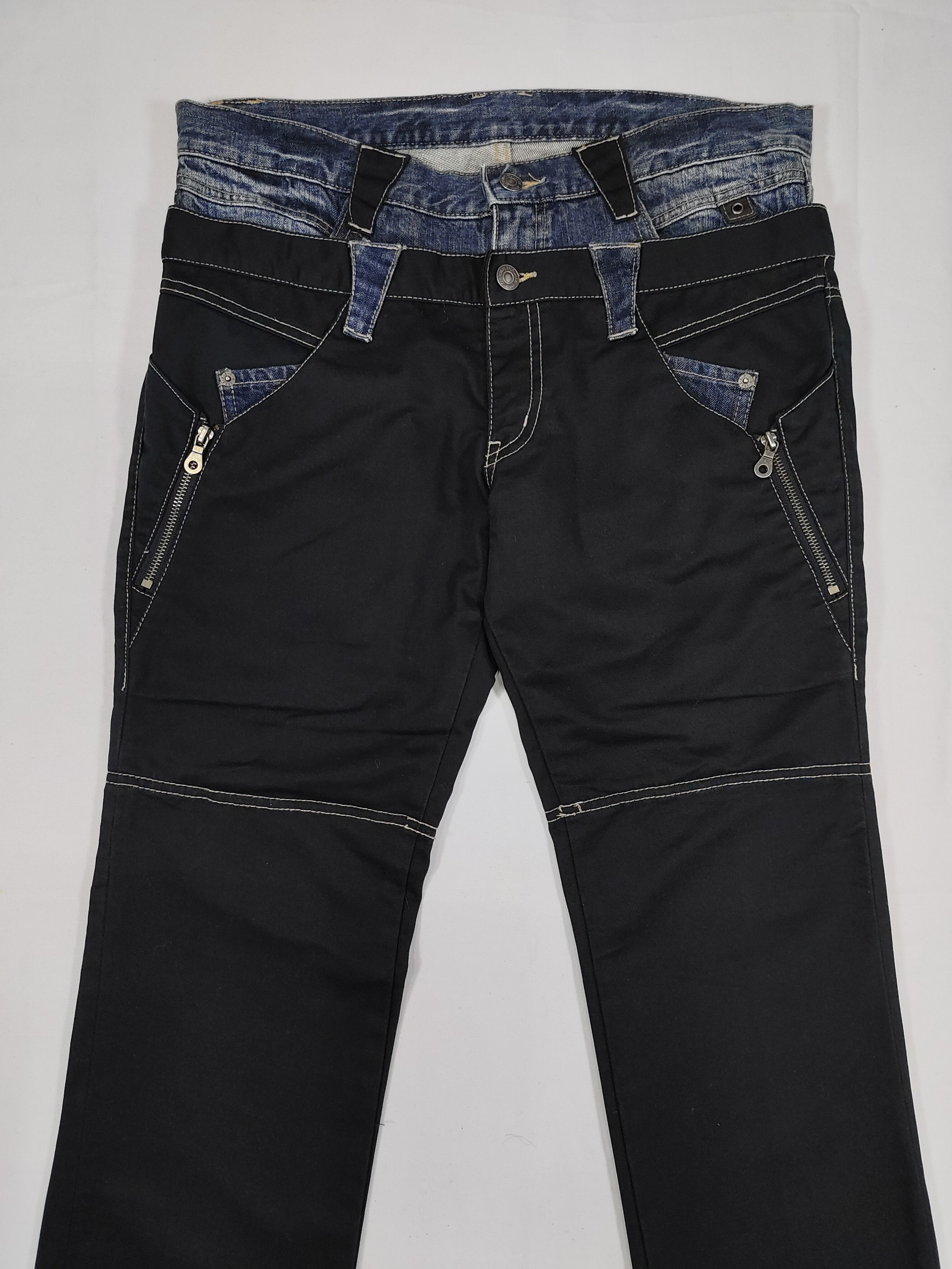 PPFM 00s PPFM- Rock Punk Hybrid Skull Cuff Double Waist Trousers Size US 34 / EU 50 - 3 Thumbnail