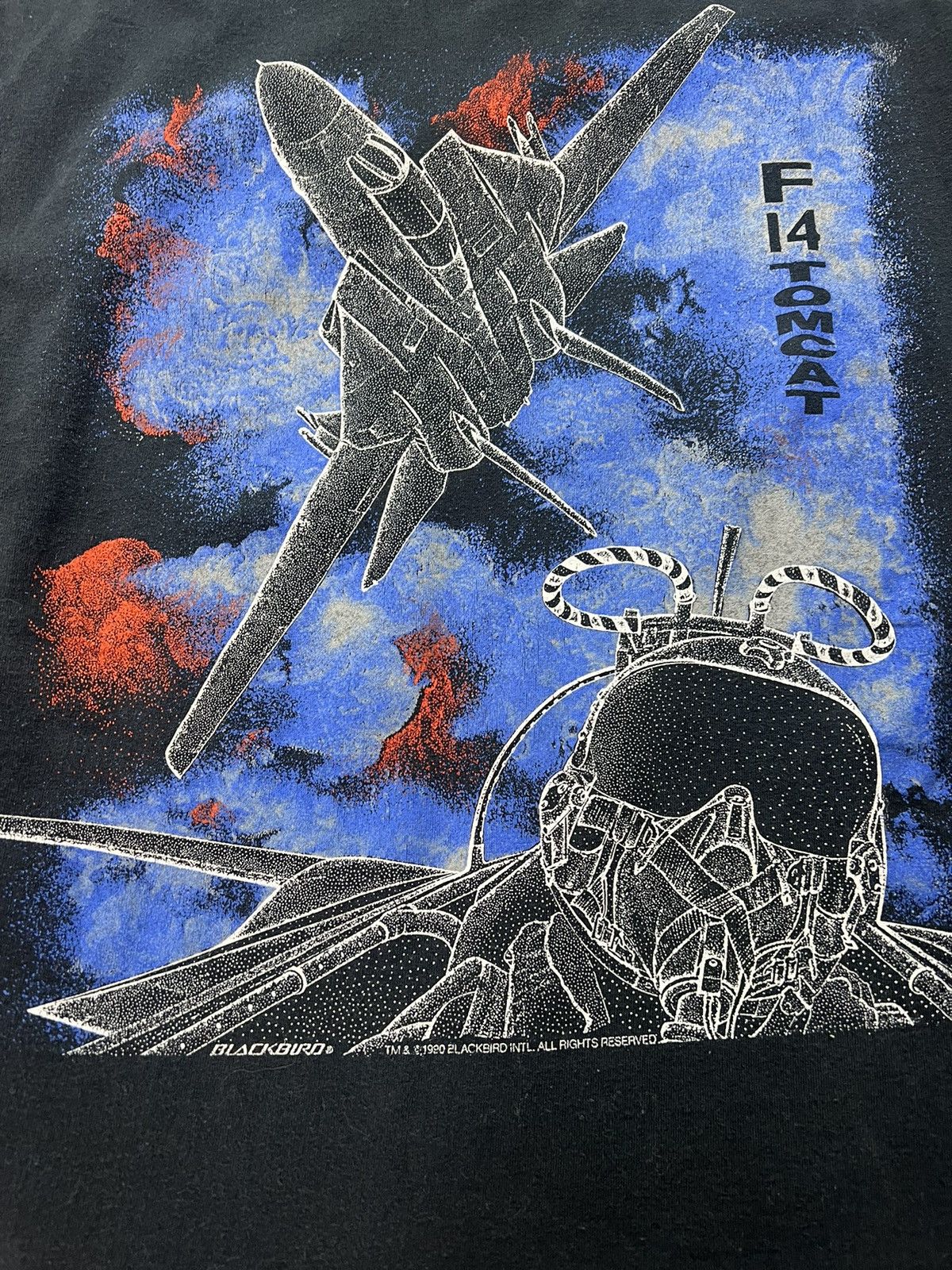 Gildan Vintage F-14 Tomcat Fighter Jet All Over Print Black Shirt Size US M / EU 48-50 / 2 - 2 Thumbnail