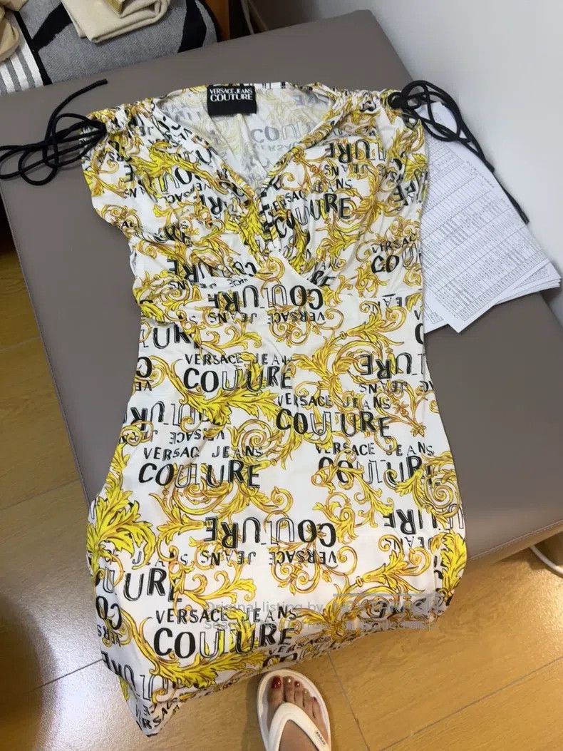 Versace Versace V-neck dress Size L / US 10 / IT 46 - 1 Thumbnail