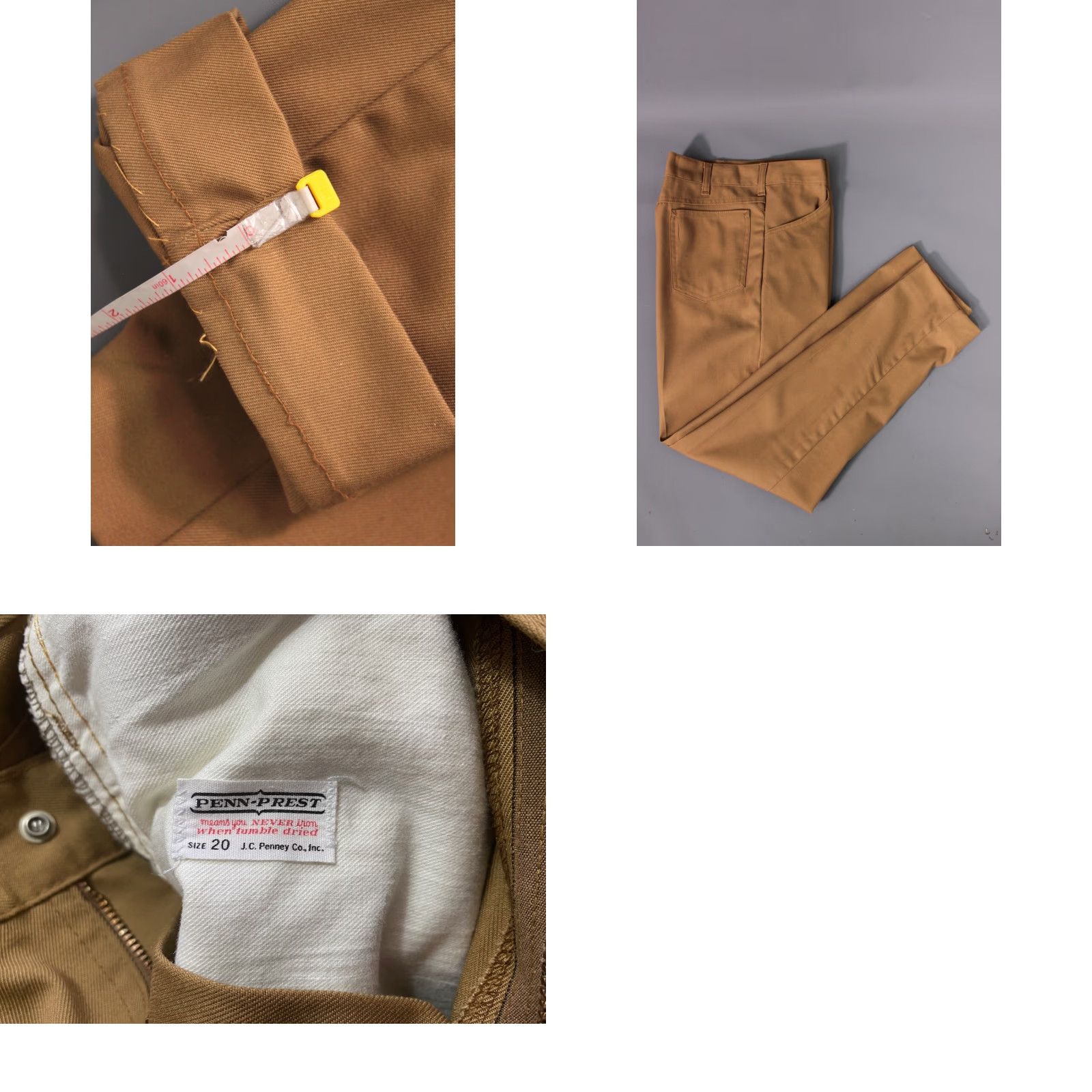 JCPenney VINTAGE JC Penney Ranchcraft Western Jeans 29x27 Khaki 1960s Mens Pants Size US 29 - 8 Thumbnail