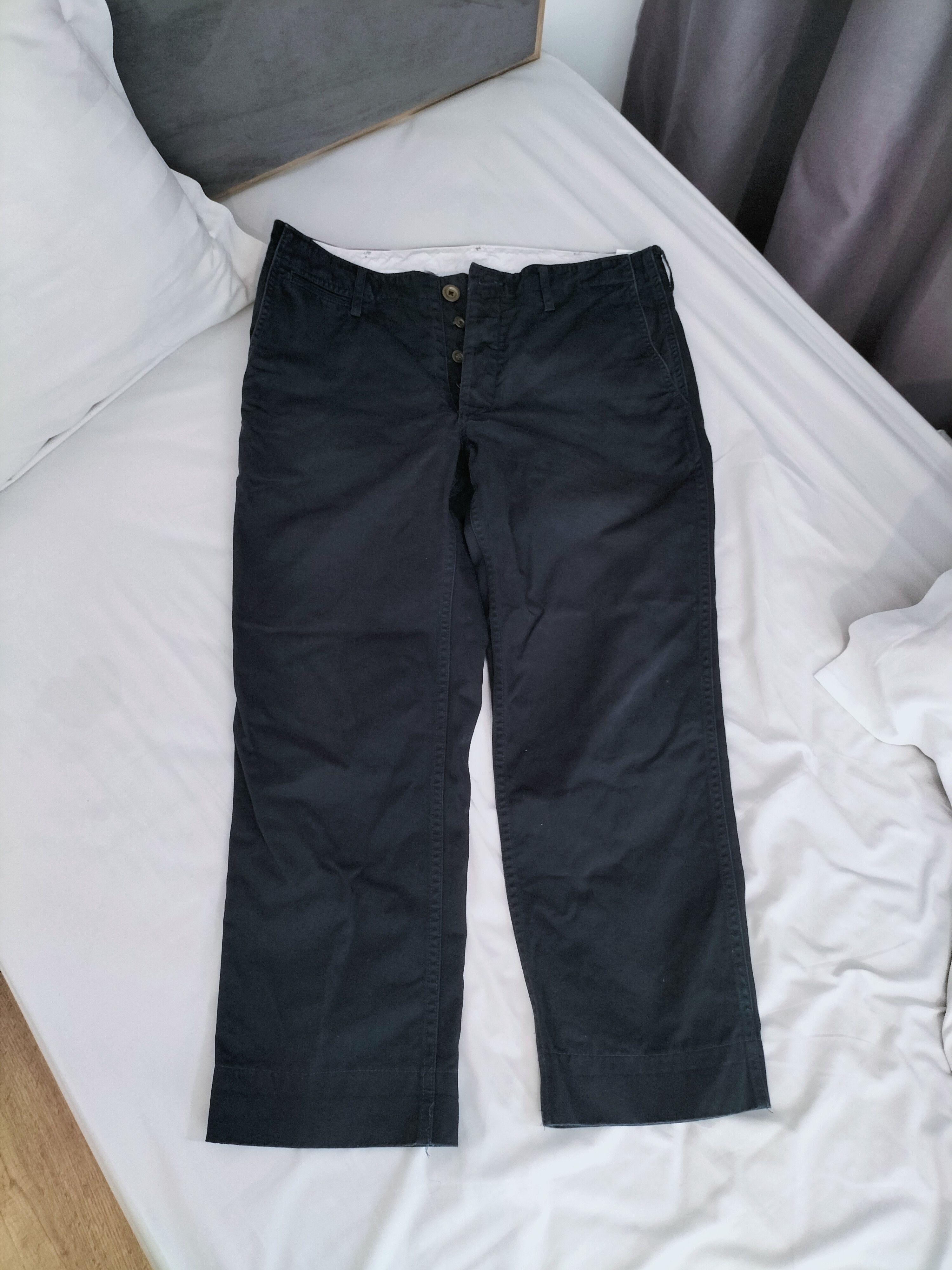 image of Visvim Cropped Pant in Black/Blue, Men's (Size 34)