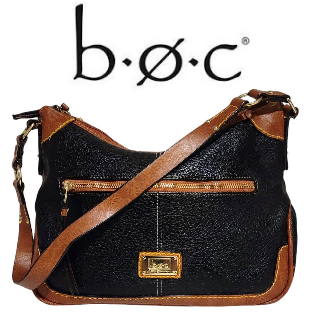 Boc B.O.C. Oakfield Hobo Black & Tan Faux Leather Shoulder Bag Size ONE SIZE - 1 Thumbnail