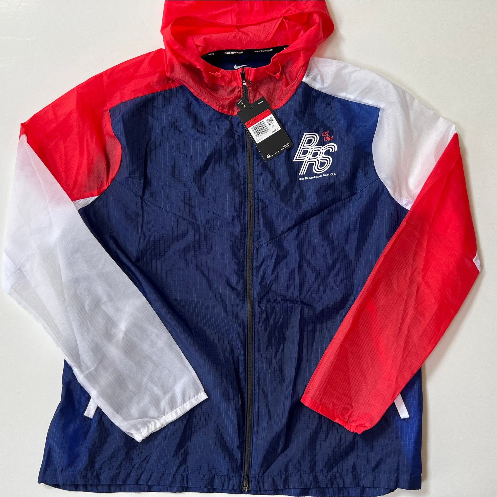 Nike Men Blue Ribbon Sports Blue Running Track Jacket Size L