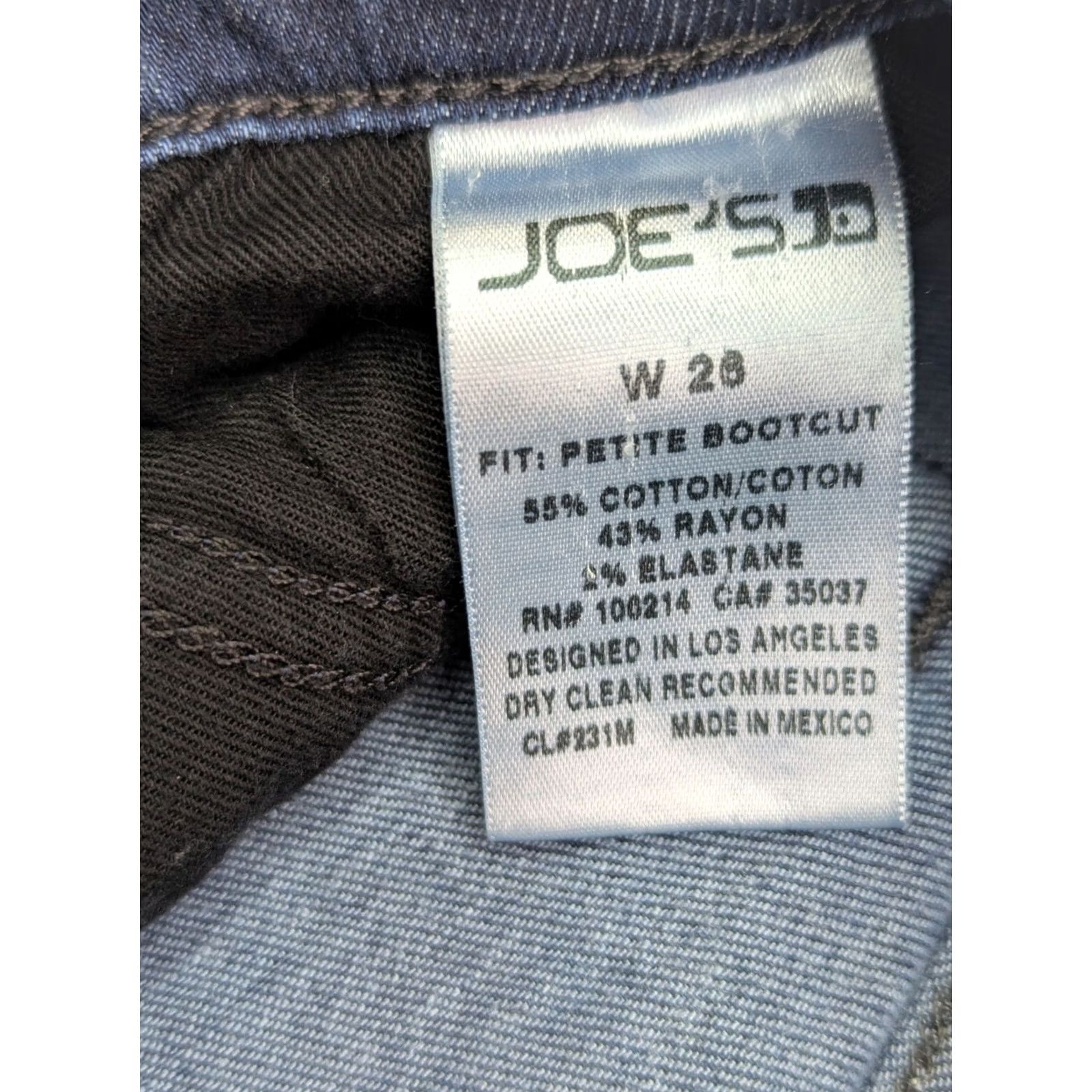 Vintage Joe's Jeans Blue 90s Petite Bootcut Jeans Women 26P 28x31 Mid Rise Stretch Denim 5-Pocket Gunmetal Zipper Button Front USA Theme Size 26" / US 2 / IT 38 - 7 Thumbnail
