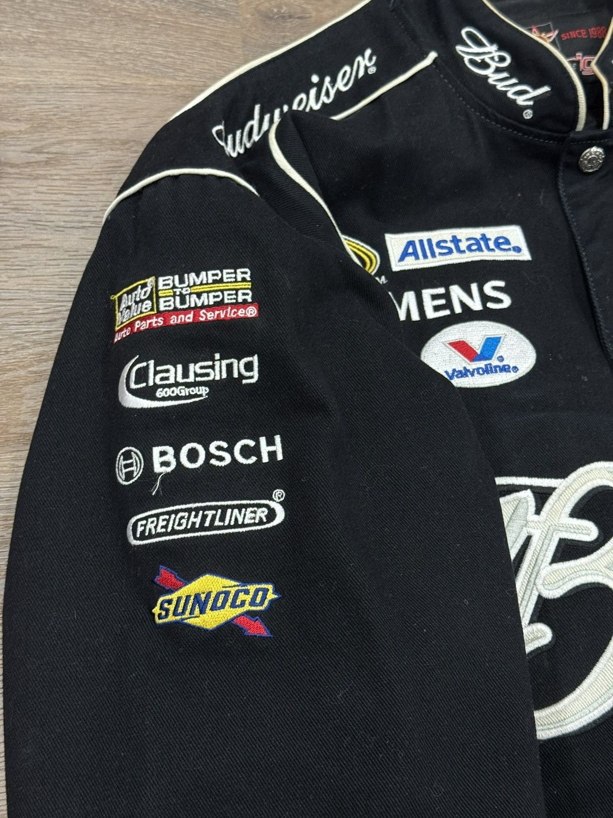 JH Design VINTAGE JEFF HAMILTON BUDWEISER RACING JACKET Size US L / EU 52-54 / 3 - 11 Thumbnail