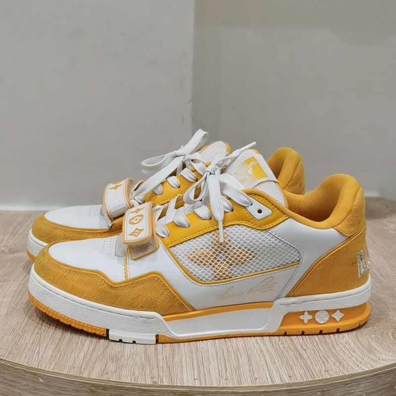 Louis Vuitton Louis Vuitton Low-top Fashion Sneakers in White and Yellow 0089 Size US 8 / EU 41 - 1 Thumbnail