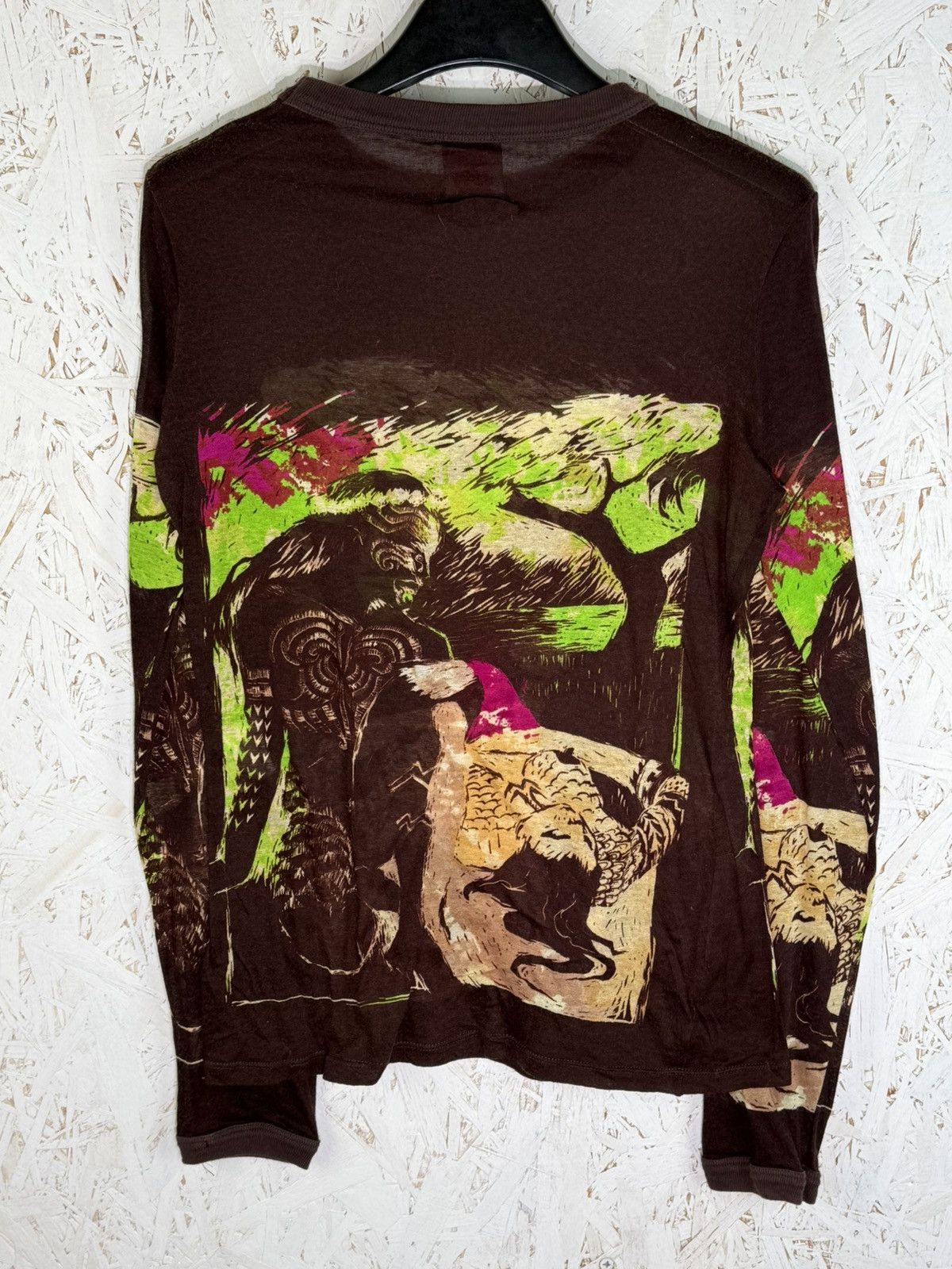 Jean Paul Gaultier 90s Jean Paul Gaultier Native Print Tattoo Mesh Top Size L Size L / US 10 / IT 46 - 6 Thumbnail