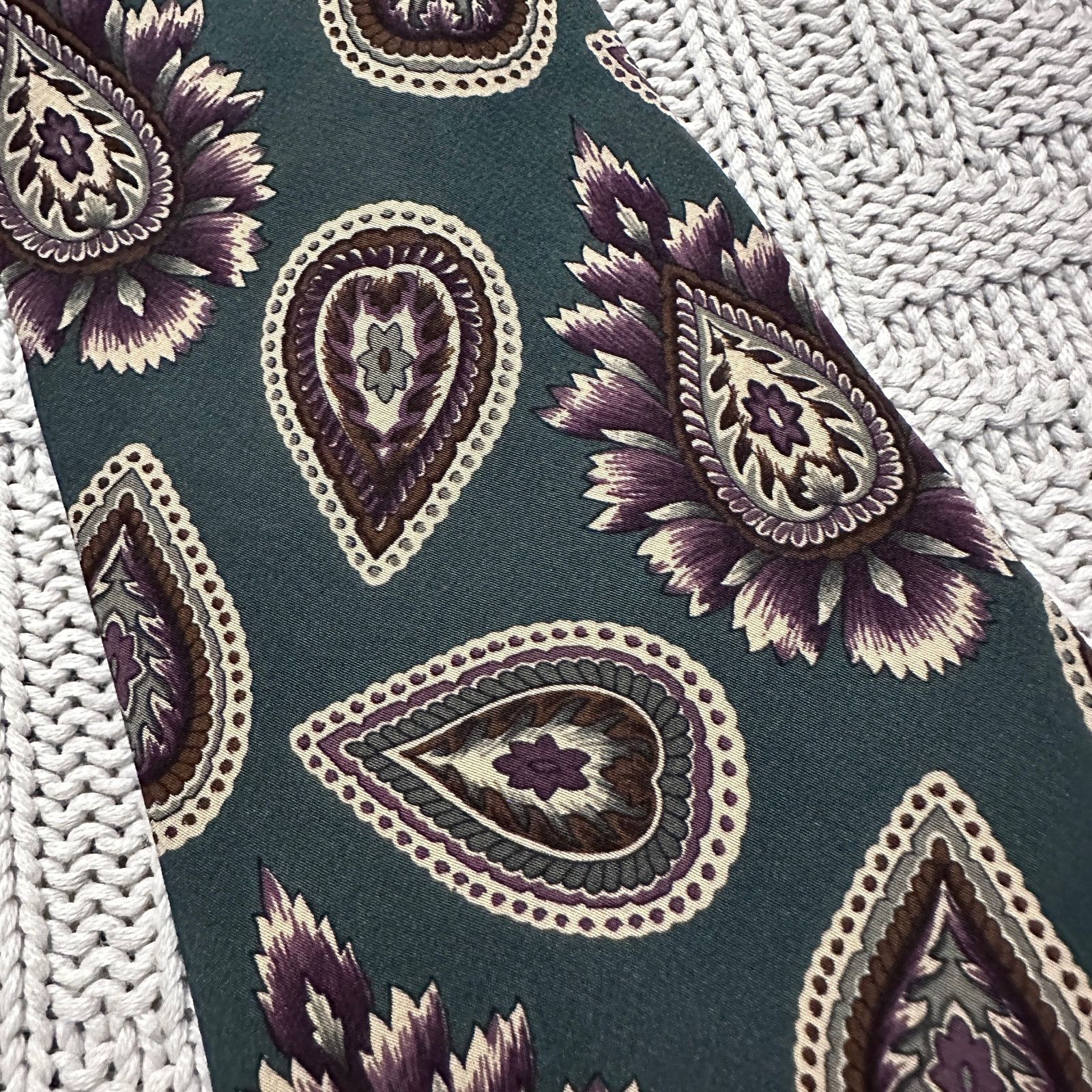 Gant Vintage Gant green paisley men's silk tie Size ONE SIZE - 2 Thumbnail