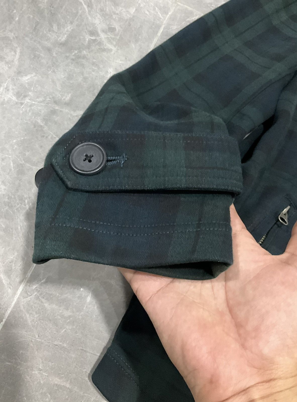 Issey Miyake Wool Peacoat Jacket Navy & Green Size US L / EU 52-54 / 3 - 9 Thumbnail