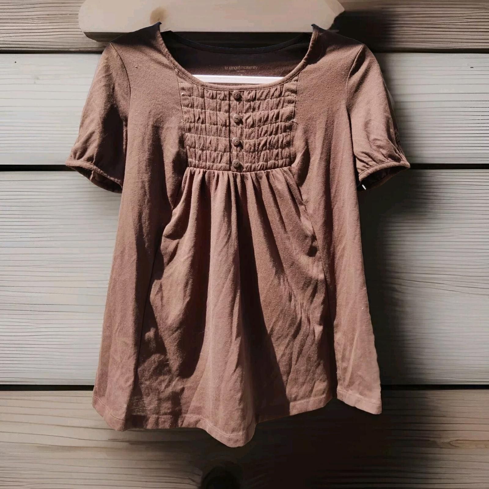 Other Liz Lange Maternity Target Blouse Top Womens Small S Brown S Size S / US 4 / IT 40 - 1 Thumbnail