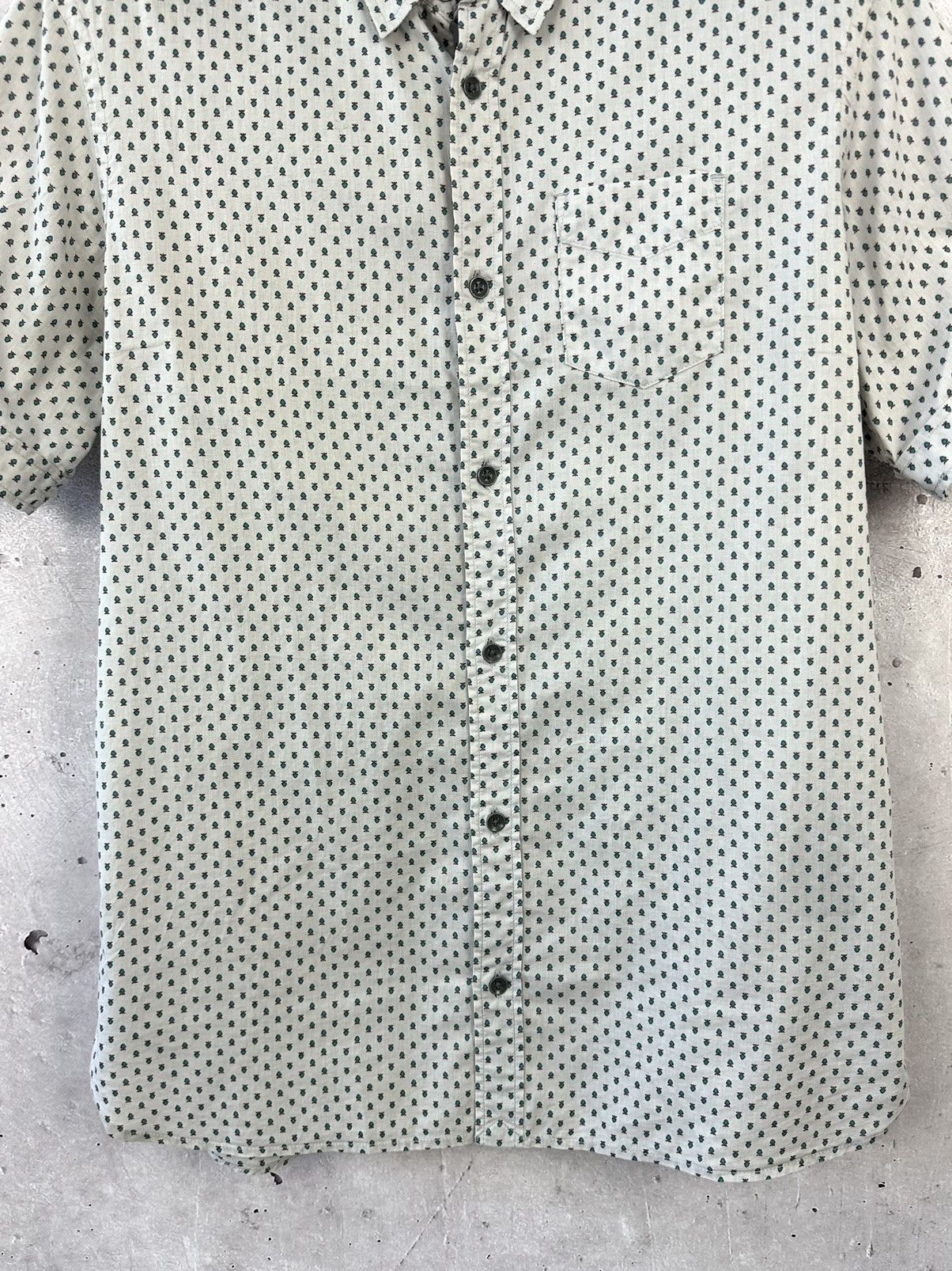 Allsaints × Vintage All Saints Slim Fit Spade Short Sleeve Cotton Shirt Size US M / EU 48-50 / 2 - 4 Thumbnail