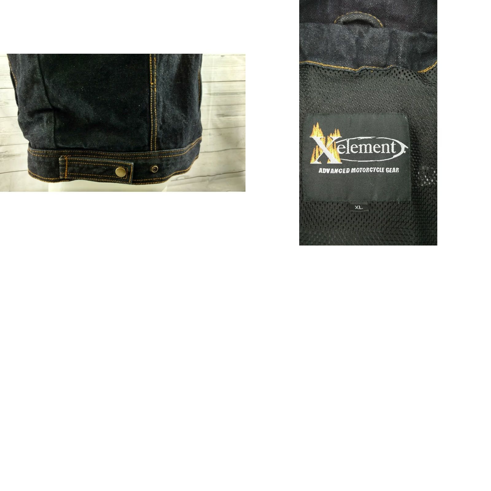 Element Xelement Armor Padded Motorcycle Vest Denim Jacket XL Black, Men, Vintage? (No) Shirt? Size US 36 / EU 52 - 8 Thumbnail