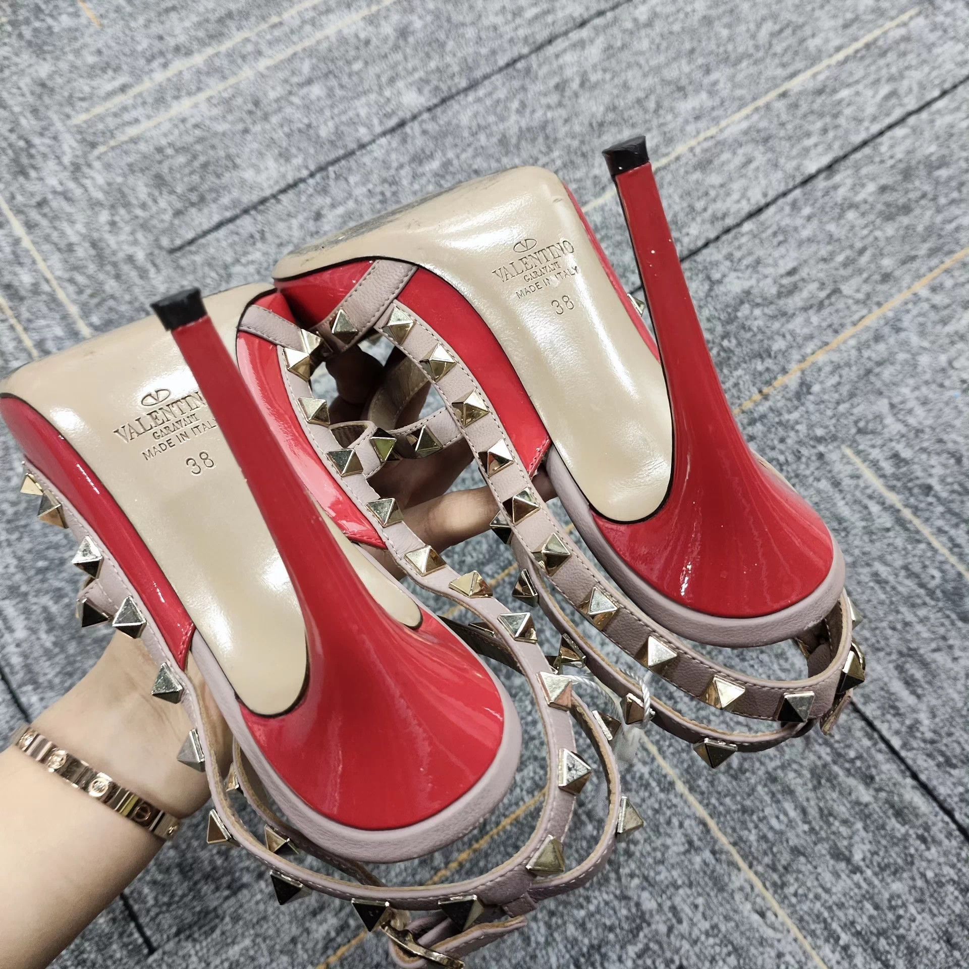 Valentino Valentino Rivet Heels Orange 38 Size US 7.5 / IT 37.5 - 3 Thumbnail