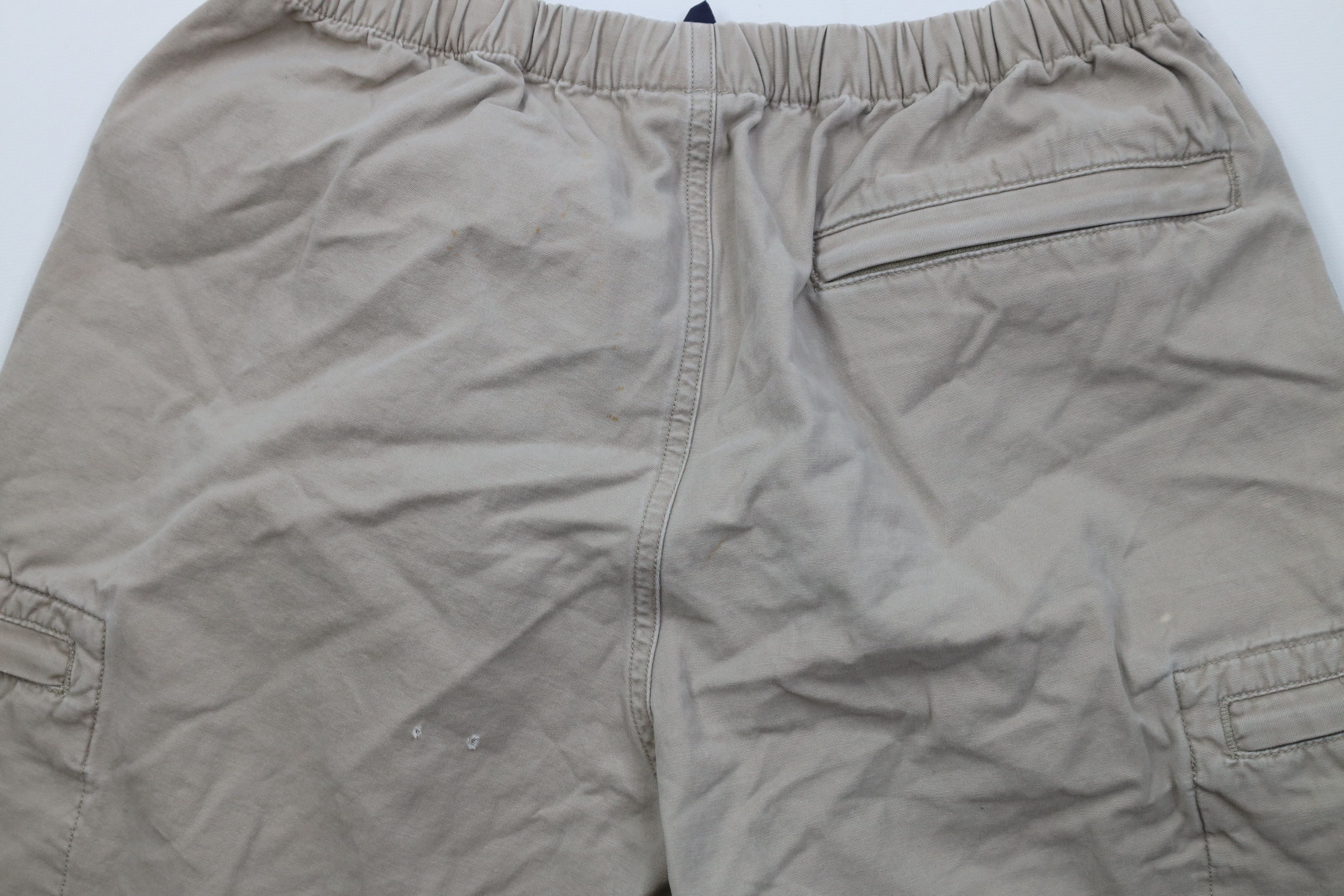 Vintage Vintage 90s Streetwear Striped Above Knee Cargo Shorts Beige Size US 30 / EU 46 - 11 Thumbnail