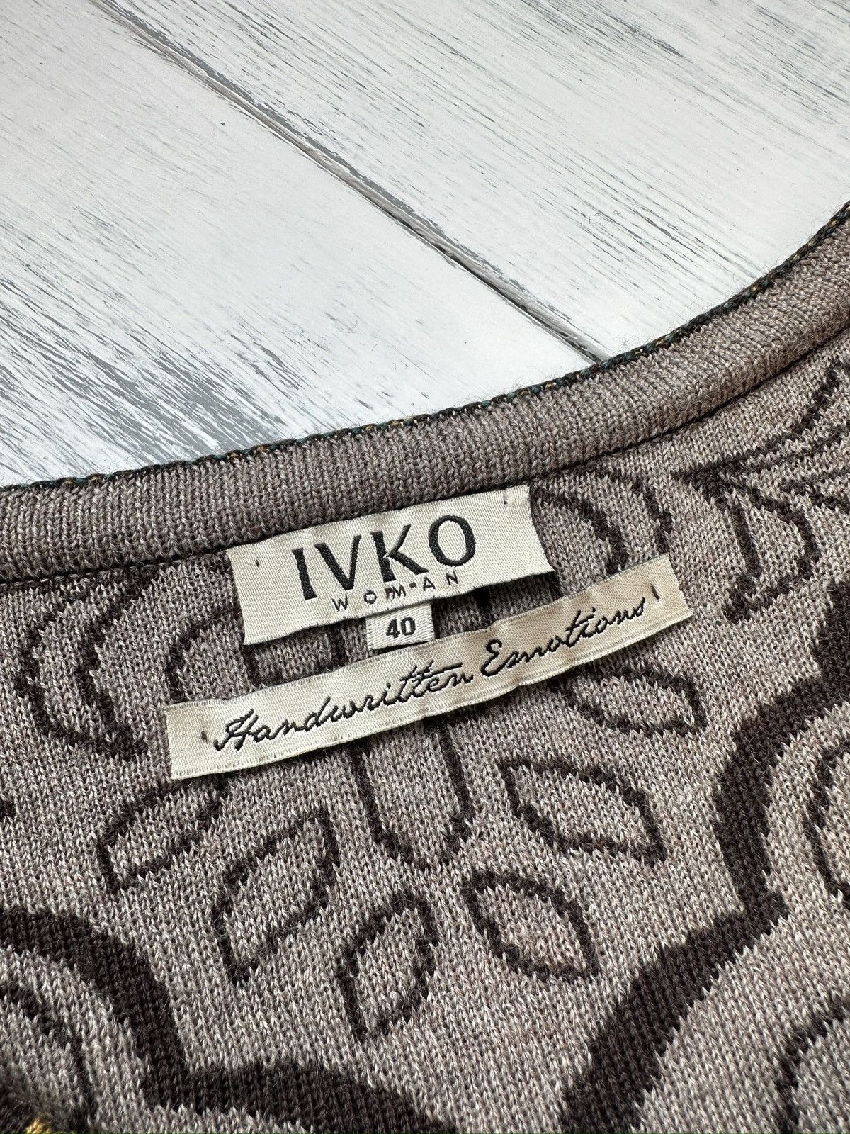 Other IVKO Jacquard Cardigan Pleated Back Multicolor Wool Knit Size S / US 4 / IT 40 - 8 Thumbnail