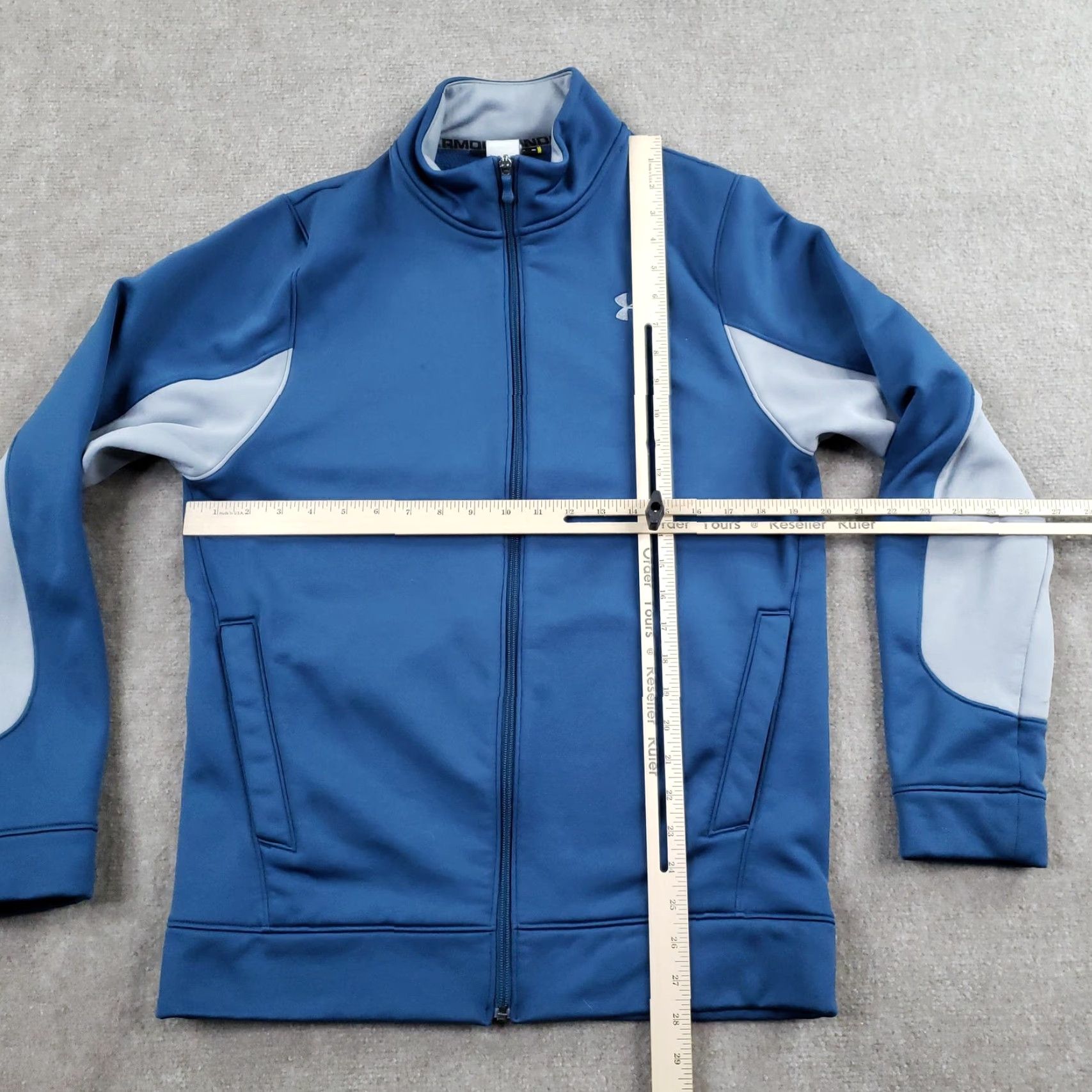Under Armour Under Armour Jacket Mens Small Blue Gray Full Zip Fleece Lined Athletic Training Size US S / EU 44-46 / 1 - 2 Thumbnail