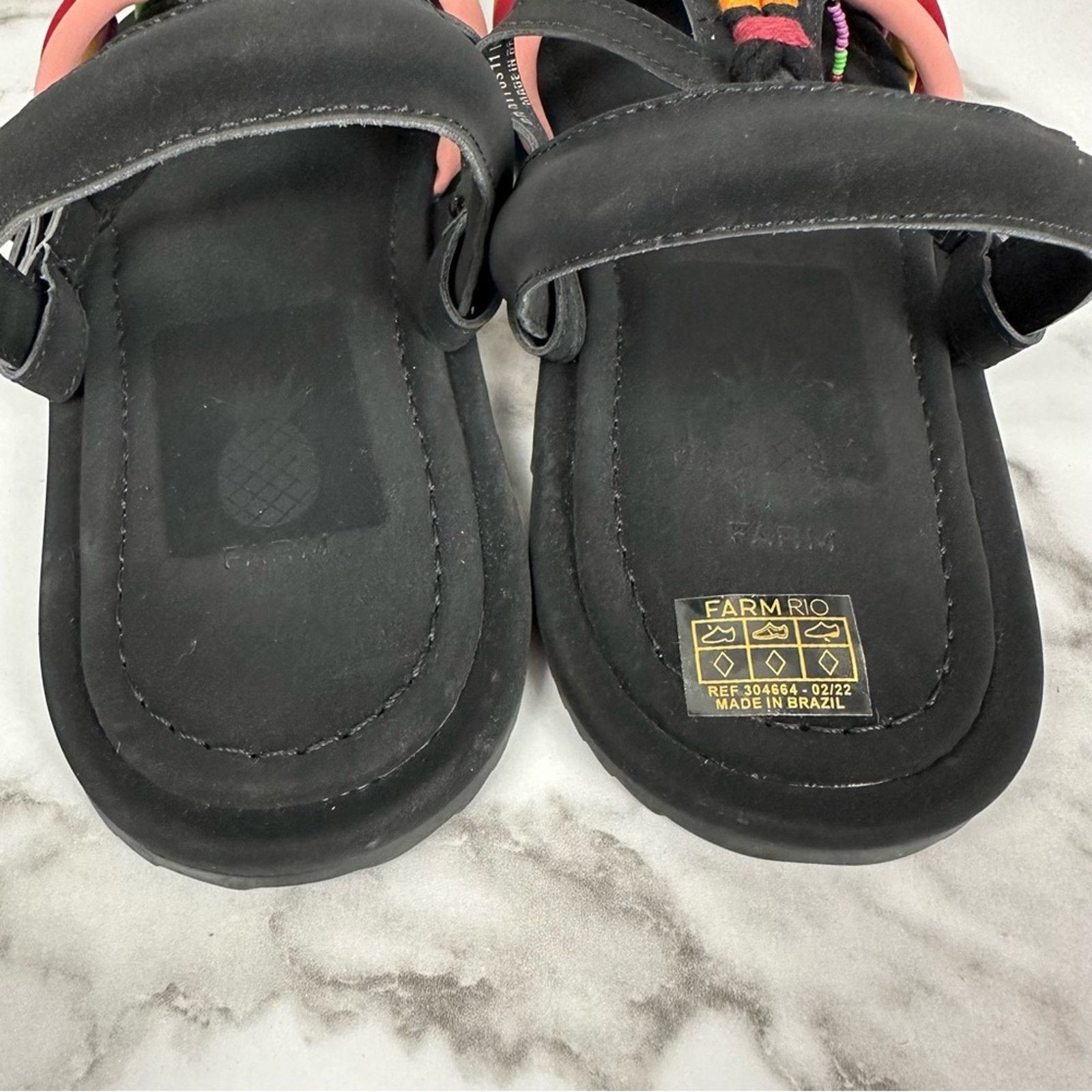 Farm Rio NEW Farm Rio Black Beaded Rainbow Boho Sandals Size 11 Size US 11 / IT 41 - 7 Thumbnail