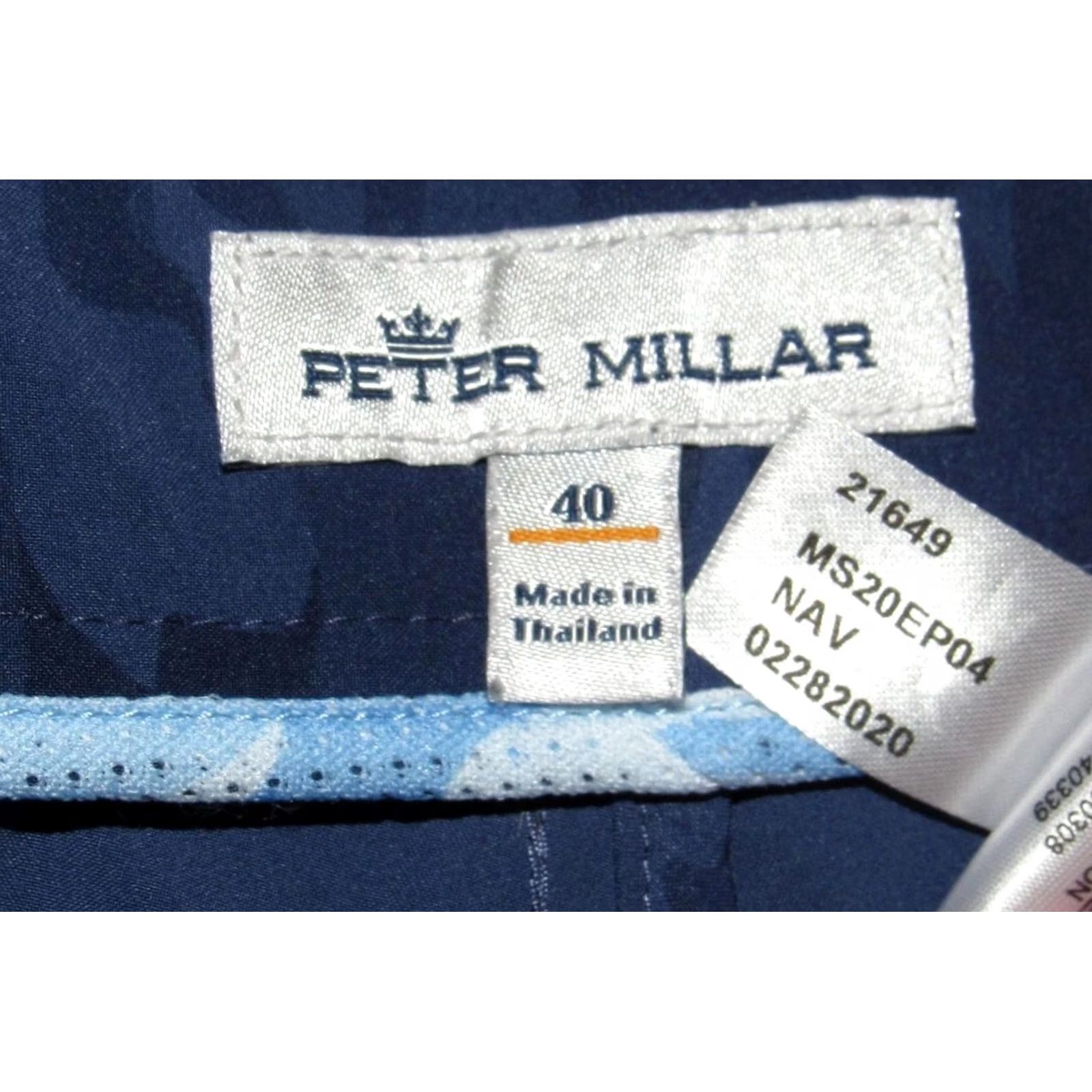 Peter Millar PETER MILLAR Crown Sport Shackleford 9" Chino Shorts 40 Mens Regular XS Chino Blue 90% Polyester 10% Spandex Size US 40 / EU 56 - 4 Thumbnail