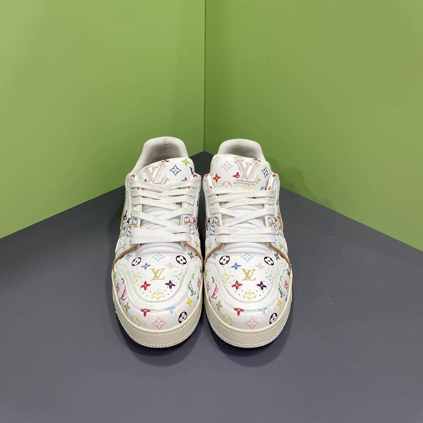 Louis Vuitton LV Trainer × Takashi Murakami White Multicolor K15 Size US 8 / EU 41 - 2 Thumbnail