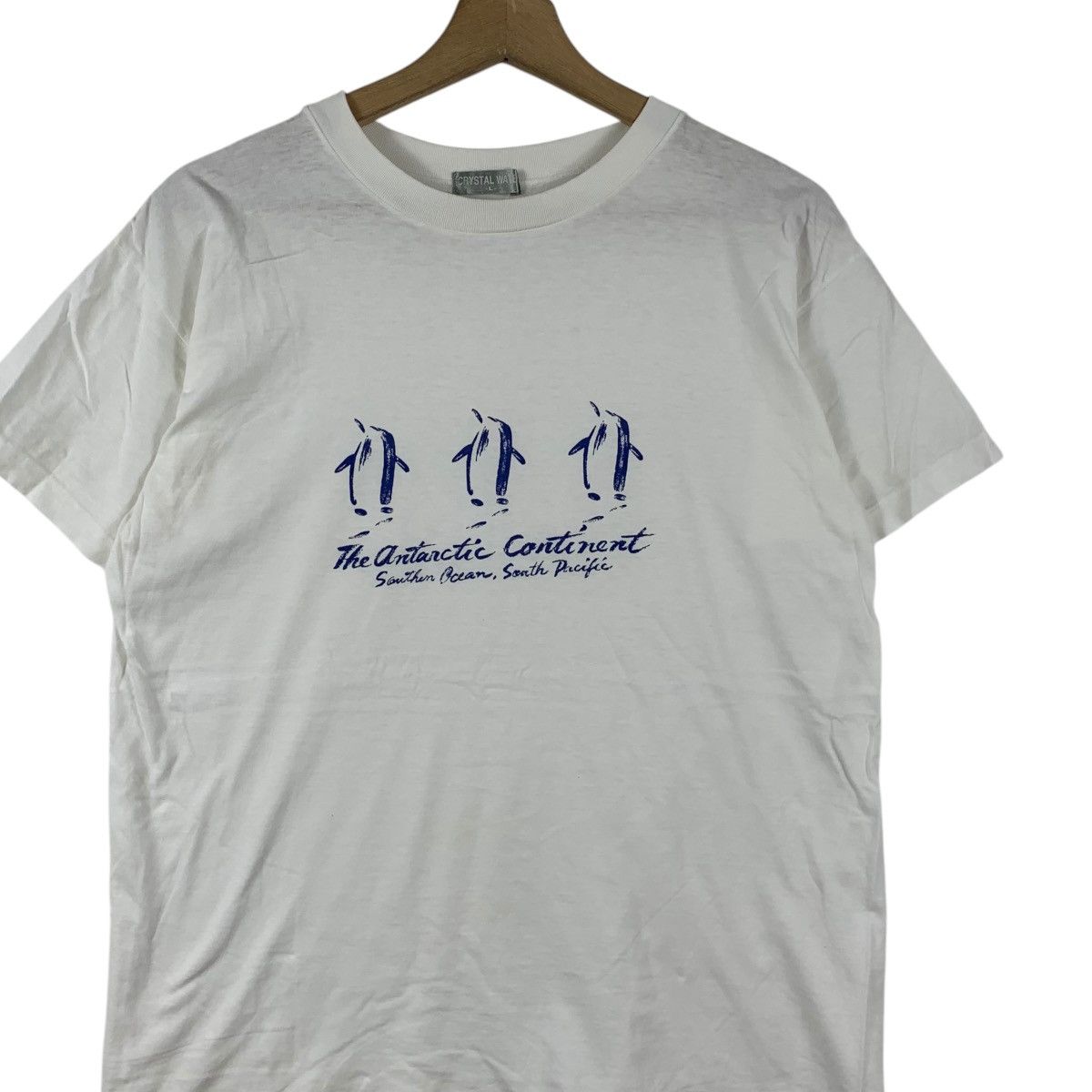 Vintage Vintage THE ANTARCTIC CONTINENTS Penguin Ocean Tee Shirt Top Size L / US 10 / IT 46 - 3 Thumbnail