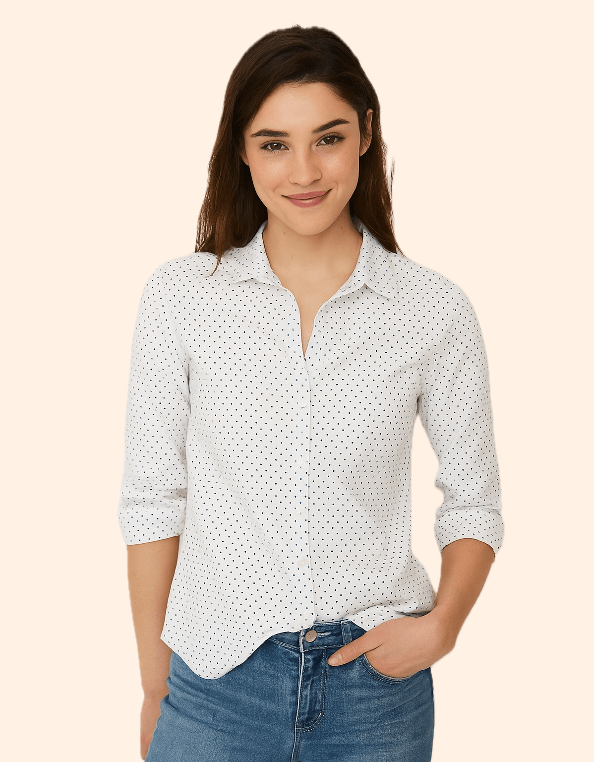 Aeropostale Aeropostale Petite Polka Dot Blouse Size S / US 4 / IT 40 - 1 Thumbnail