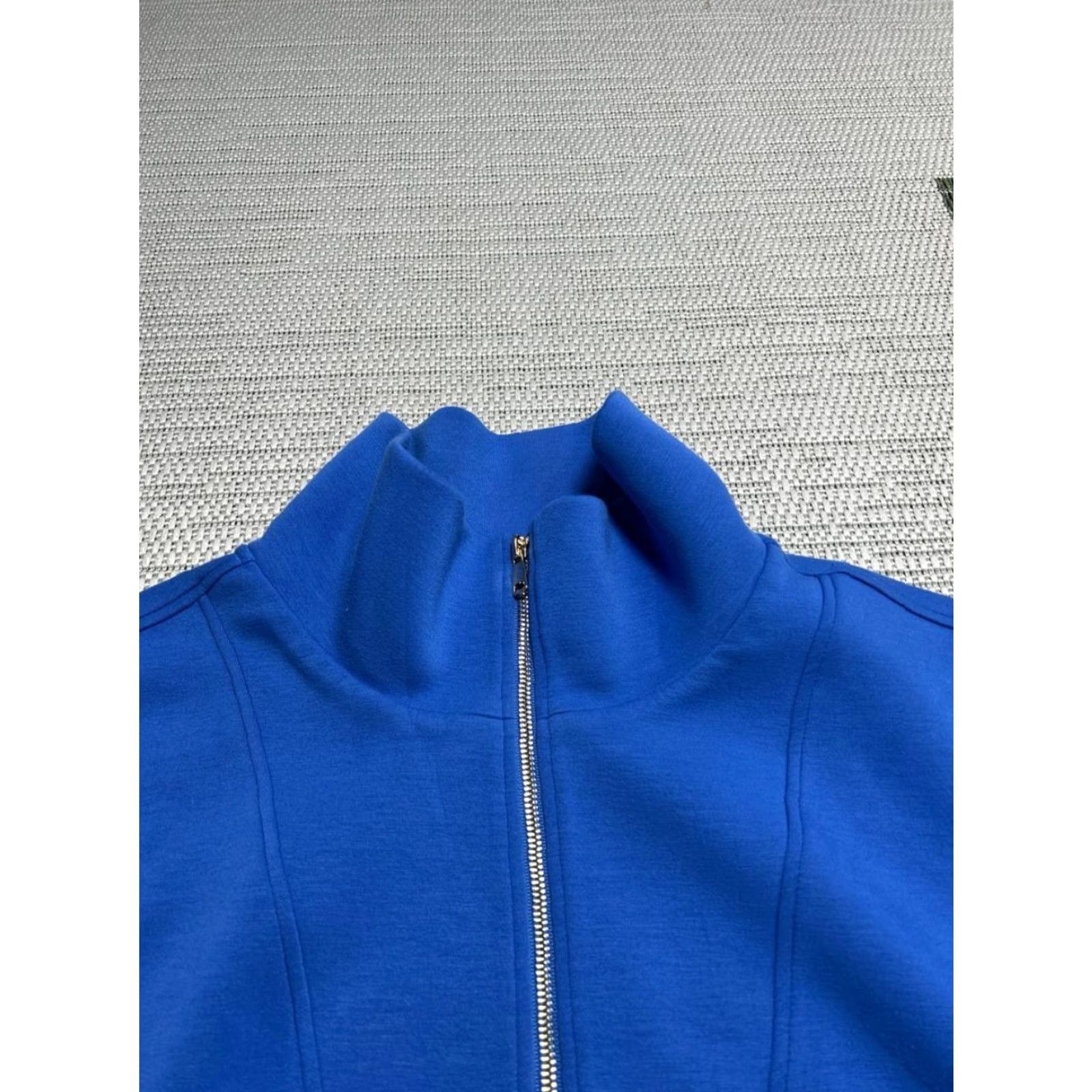 Vintage SSYS Sweatshirt Womens 2XL Blue Cropped Quarter Zip Mock Neck Pullover Shirt Activewear Womens SSYS Blue Cropped Quarter Zip Sweatshirt 2XL Size XXL / US 16-18 / IT 52-54 - 2 Thumbnail